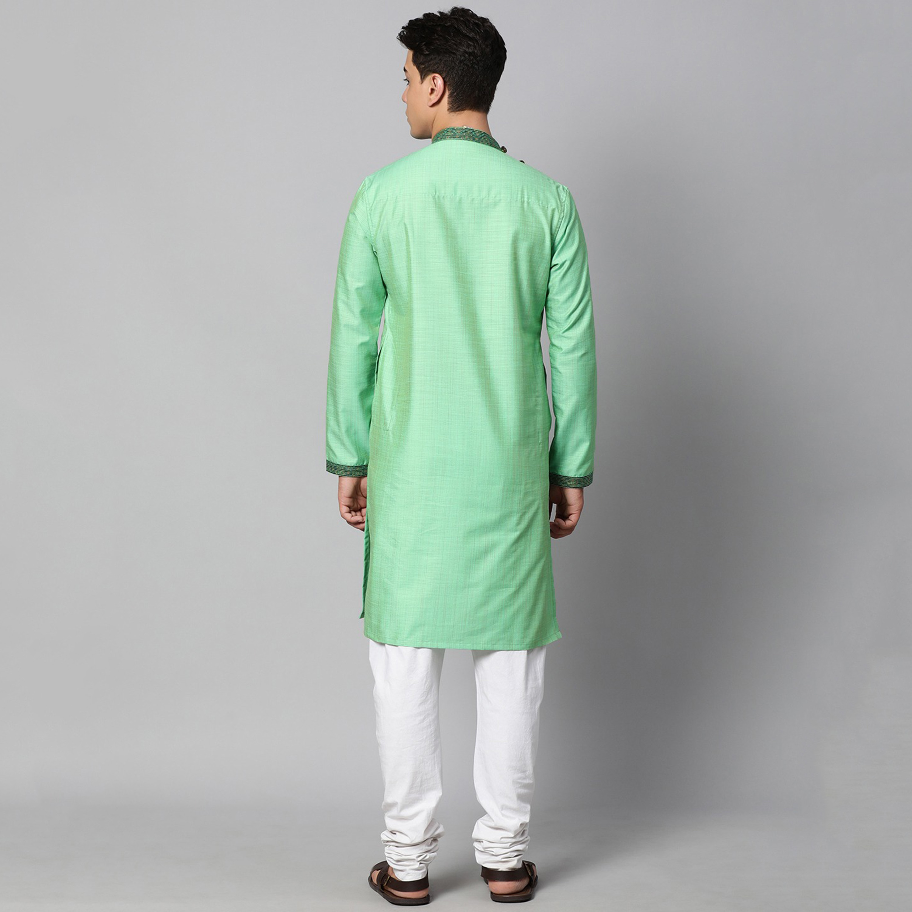Manthan Plain Cotton Asymmetric Kurta with Button Closure-men-clothing-ethnicwear-kurtas-image-5