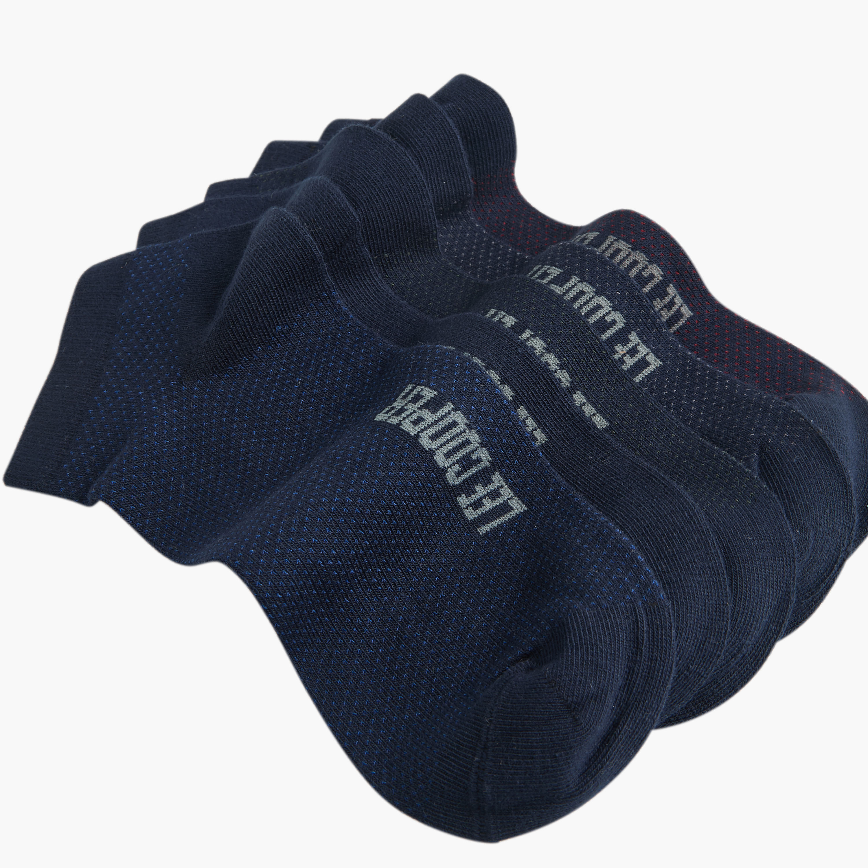 Lee Cooper Logo Detail Ankle Length Socks - Set of 5-men-socks-image-4