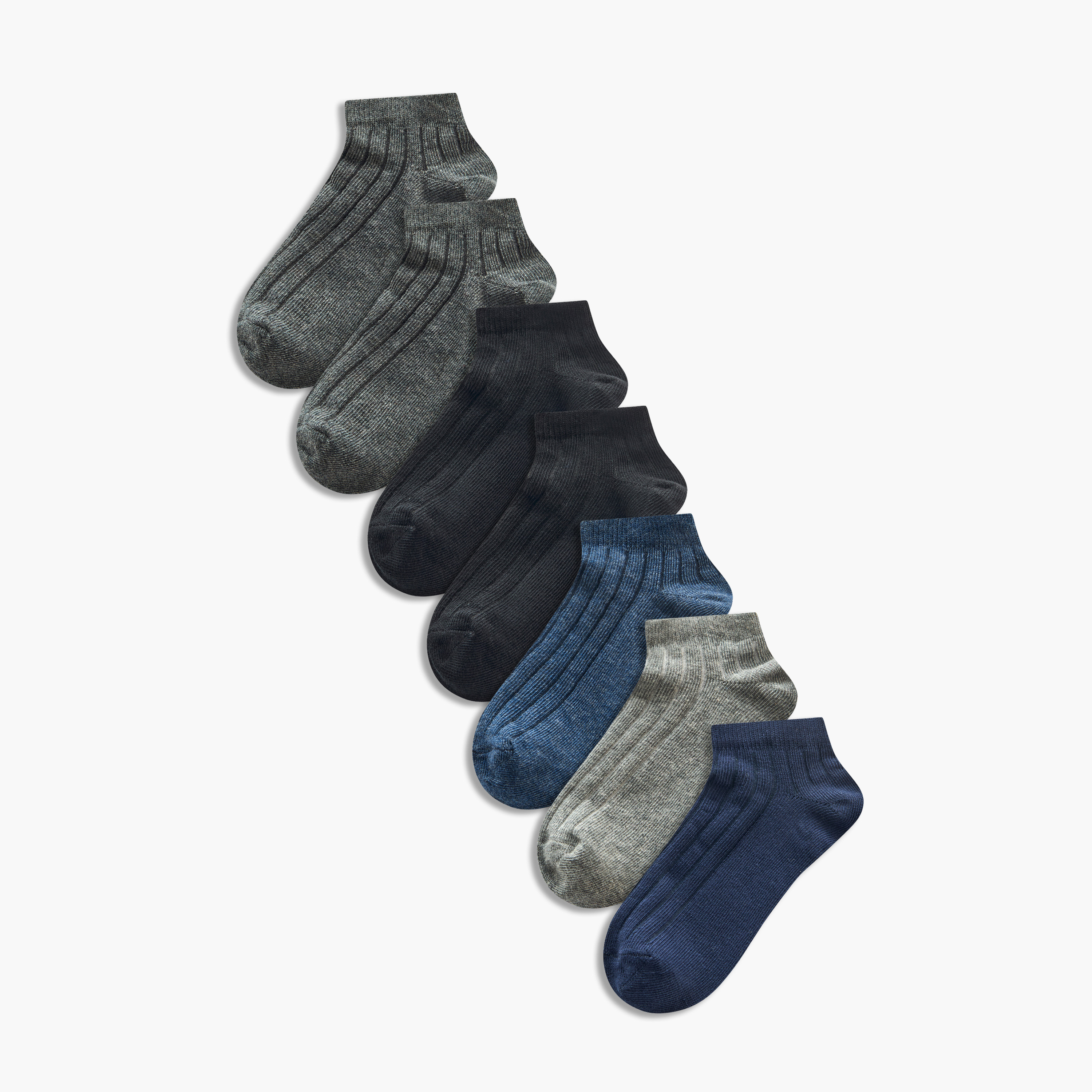 طقم جوارب بدون تيري 7 أزواج بطول الكاحل للأولاد من من إل بي إل شو إكسبريس-boys-accessories-socks-image-1