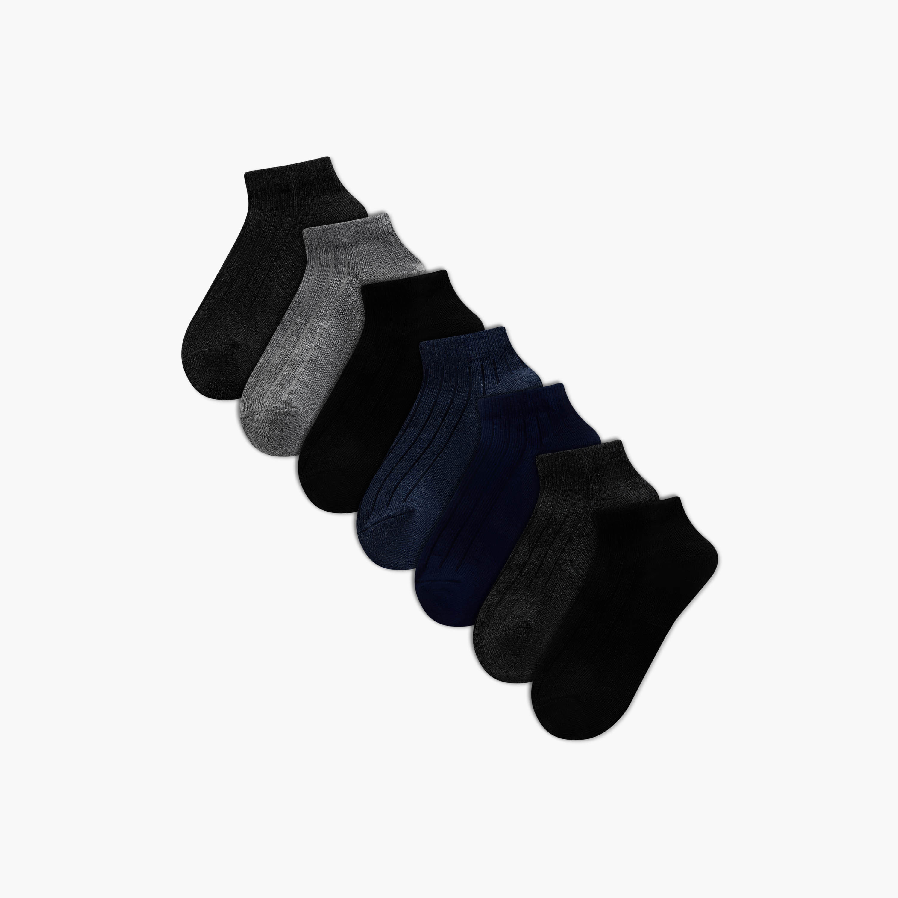 Striped Ankle Length Socks - Set of 7-girls-accessories-socks-image-1