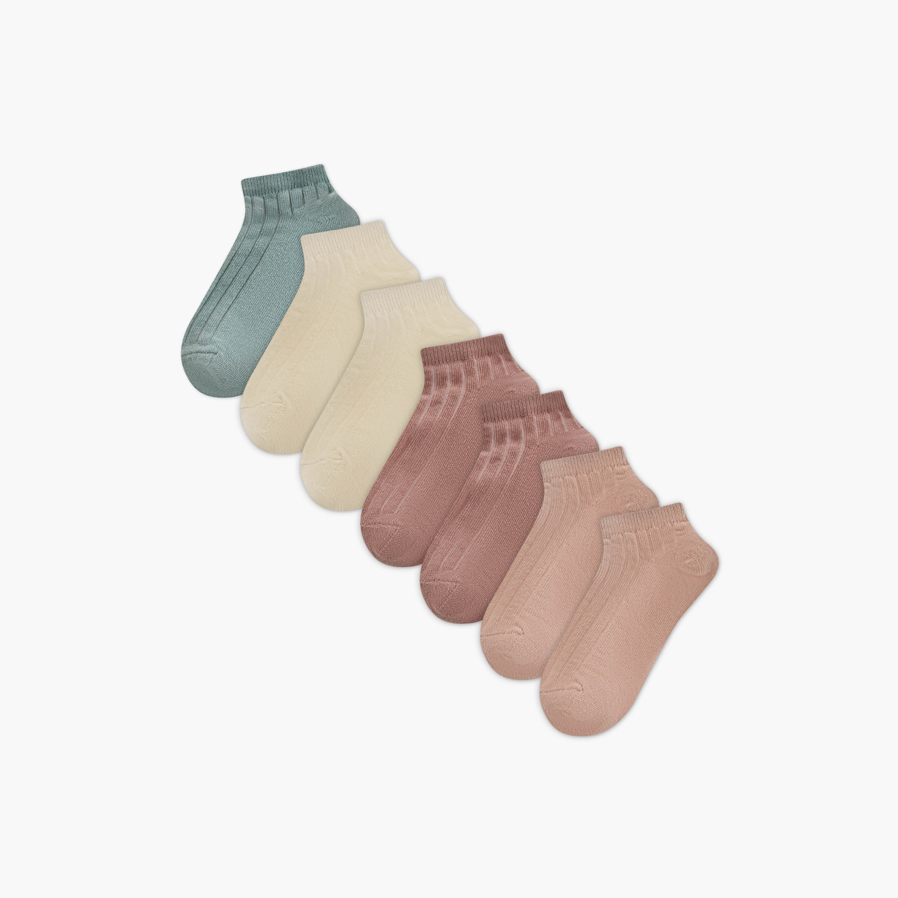 طقم جوارب 7 أزواج مخطّطة من فلورا بيلا-girls-accessories-socks-image-1