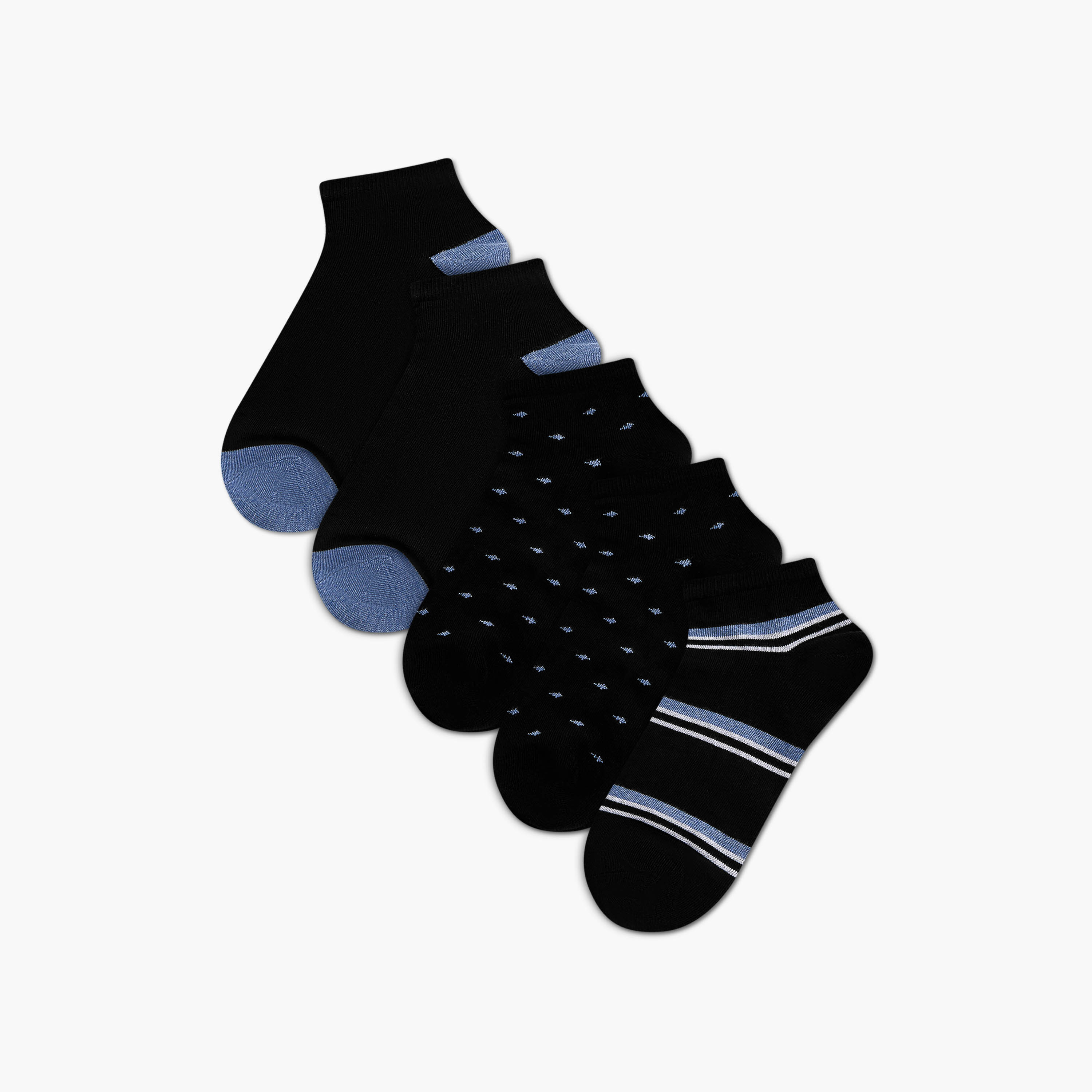 طقم جوارب بطول الكاحل 5 أزواج متنوعة من دوتشيني-men-socks-image-1