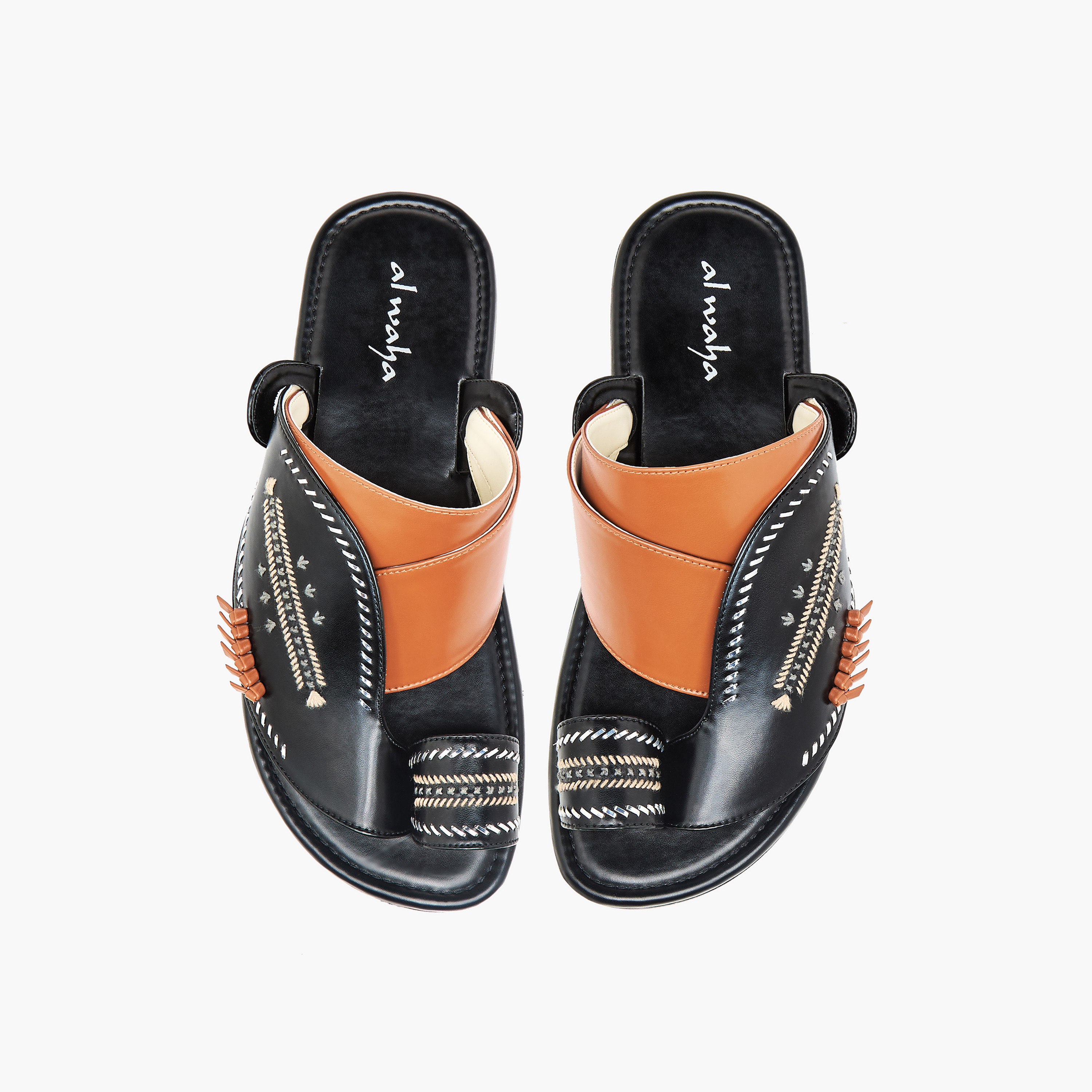 Al Waha Men Embroidered Arabic Sandals-men-shoes-sandals-image-1