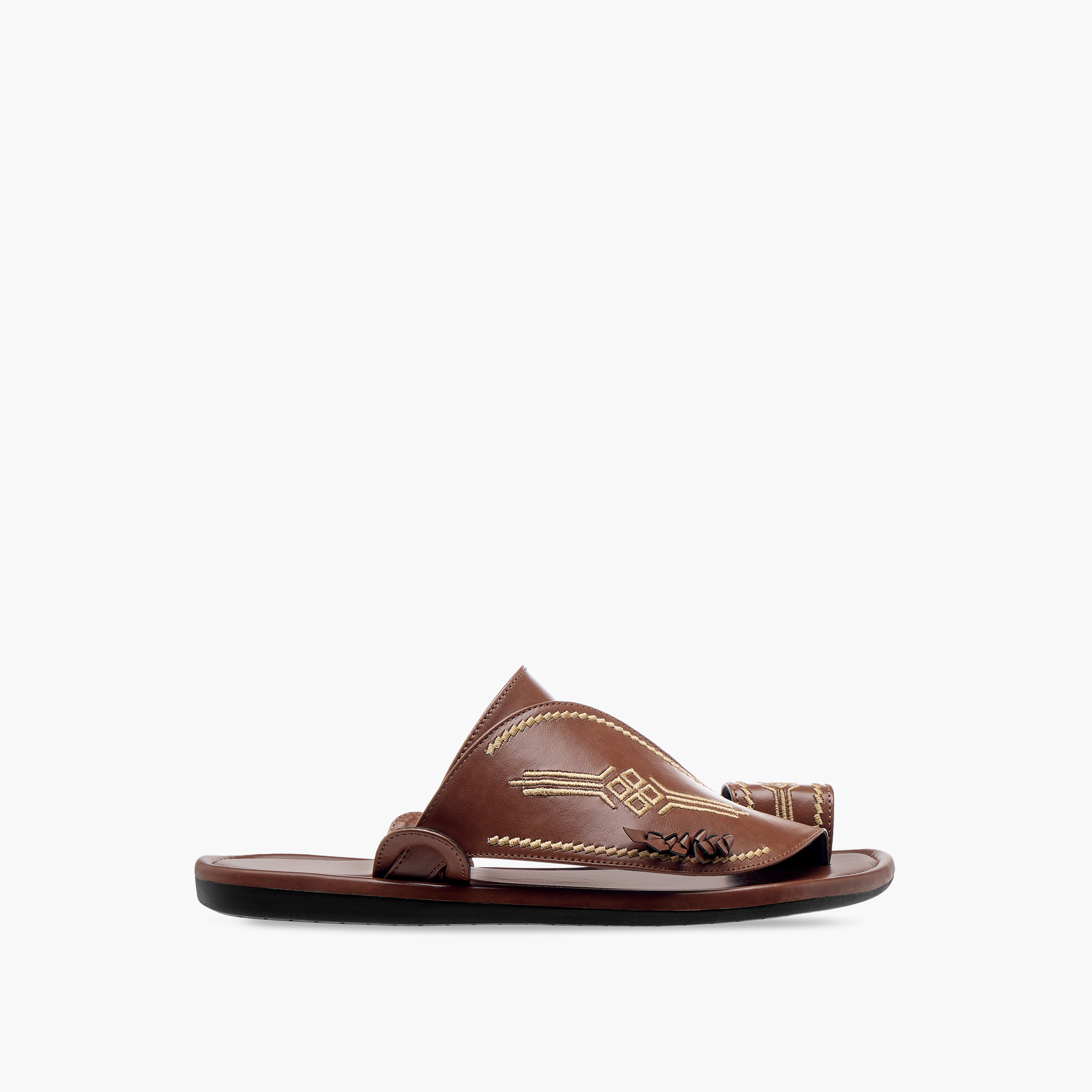 Al Waha Embroidered Slip-On Arabic Sandals with Toe Loop-men-shoes-sandals-image-2