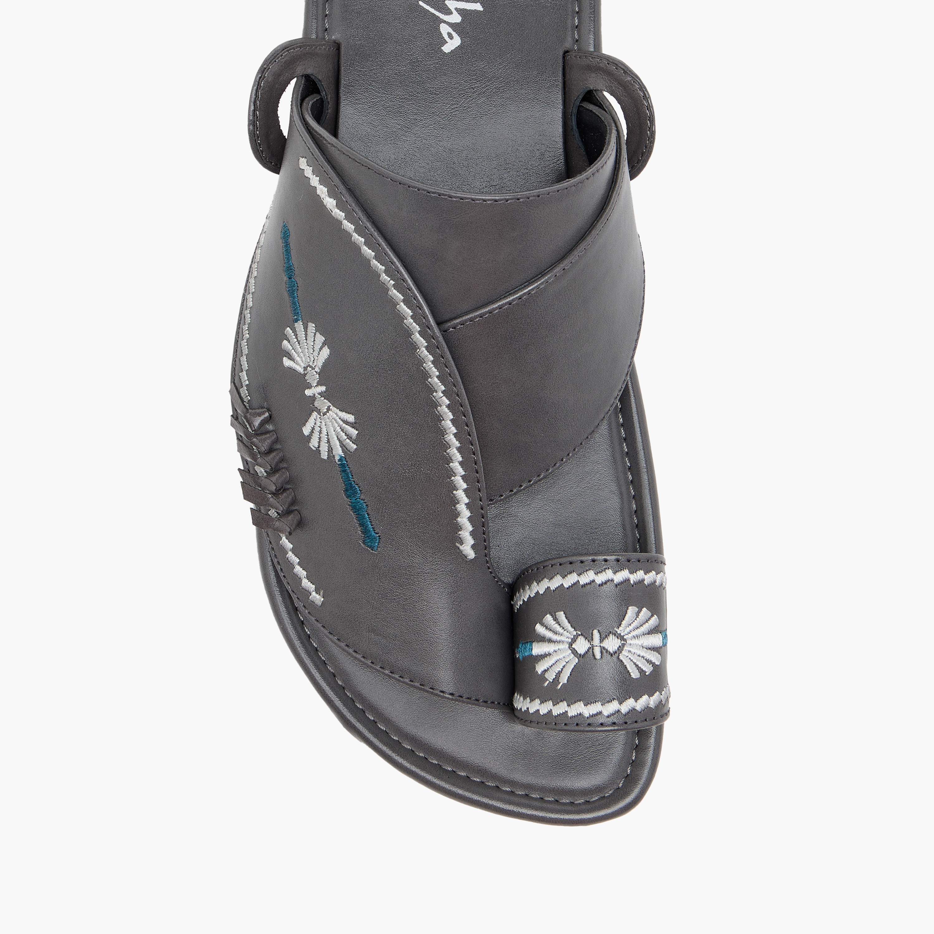 Al Waha Embroidered Slip-On Arabic Sandals with Toe Loop-men-shoes-sandals-image-3