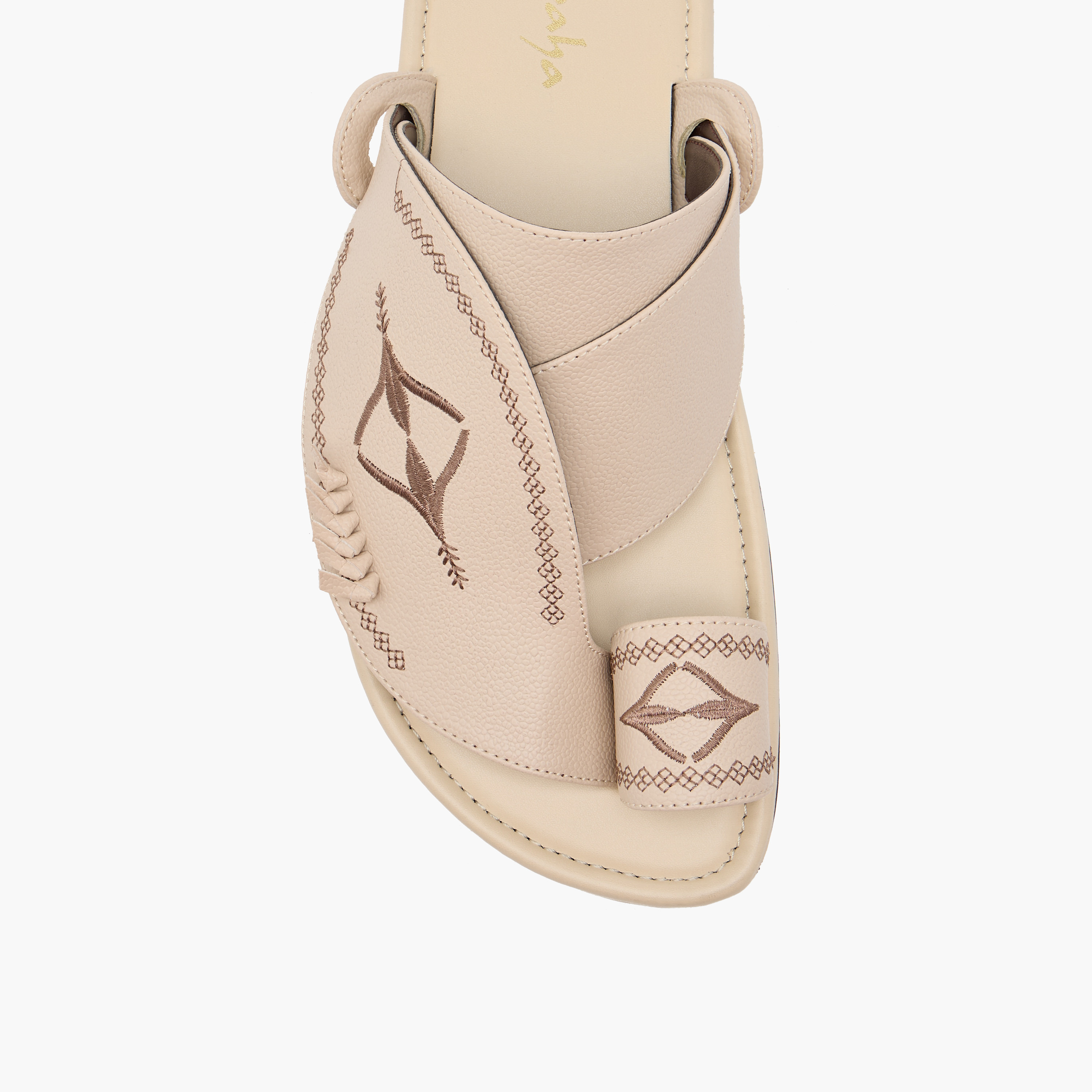 Al Waha Embroidered Slip-On Arabic Sandals with Toe Loop-men-shoes-sandals-image-3