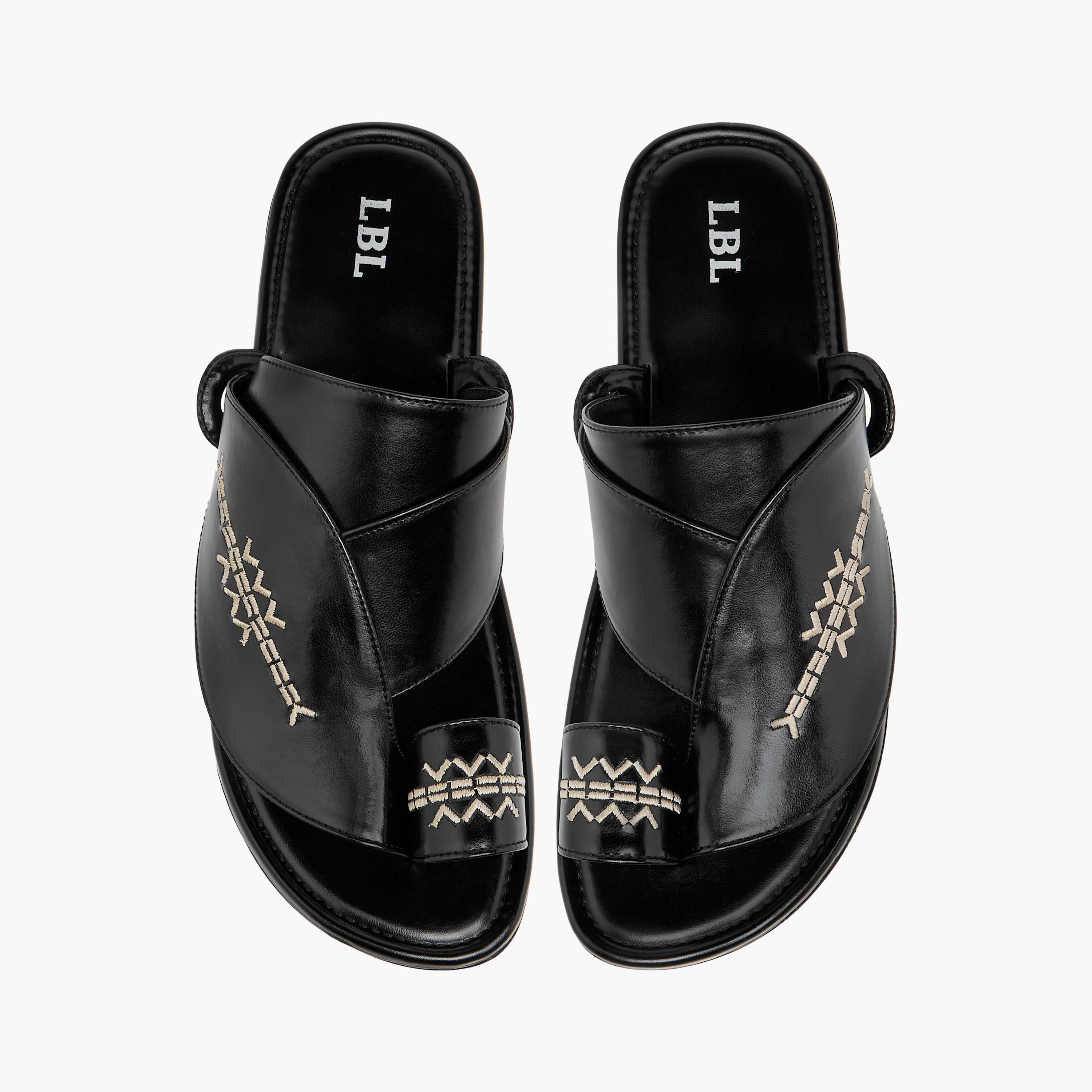 LBL by Shoexpress Embroidered Slip-On Arabic Sandals with Toe Loop-men-shoes-sandals-image-1