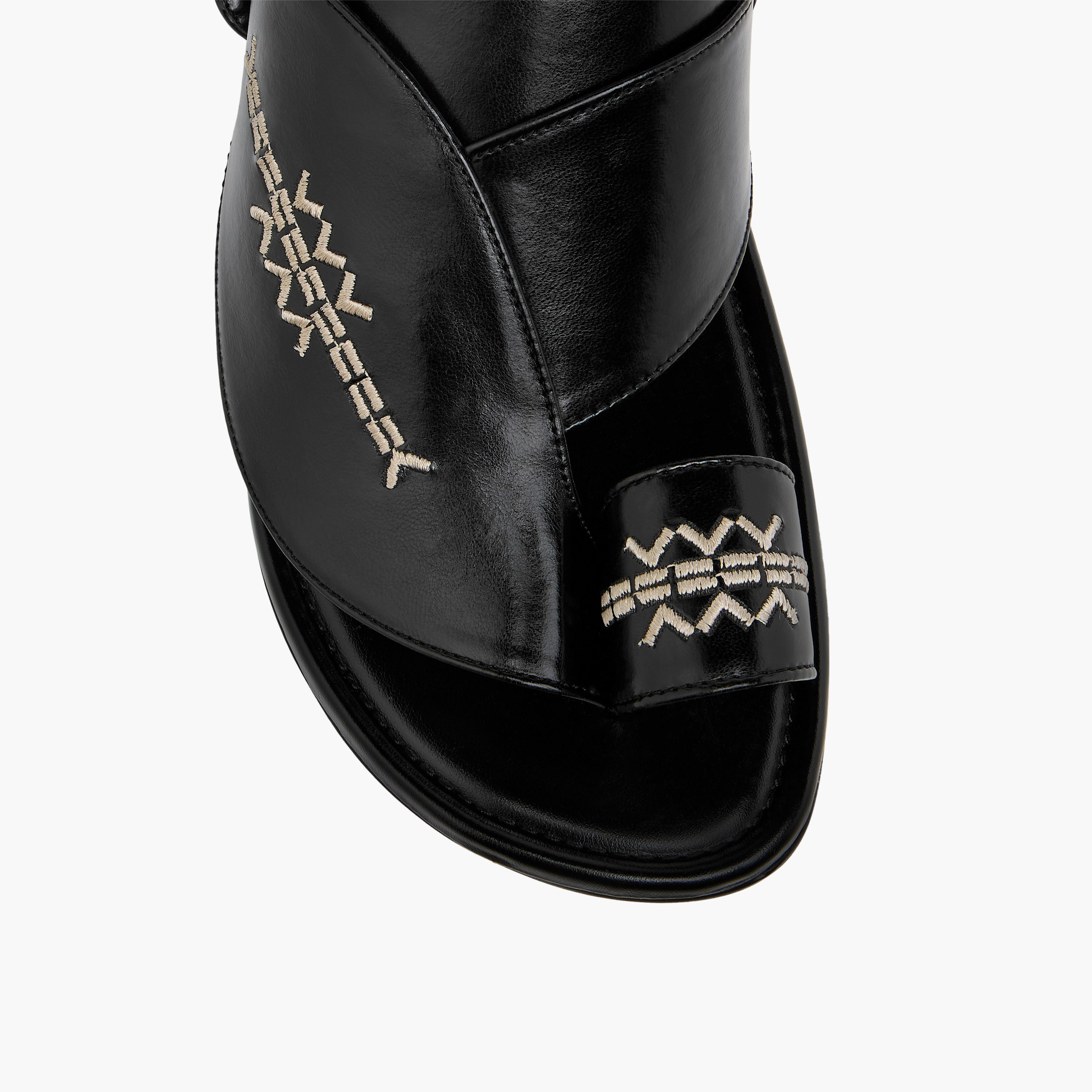 LBL by Shoexpress Embroidered Slip-On Arabic Sandals with Toe Loop-men-shoes-sandals-image-3