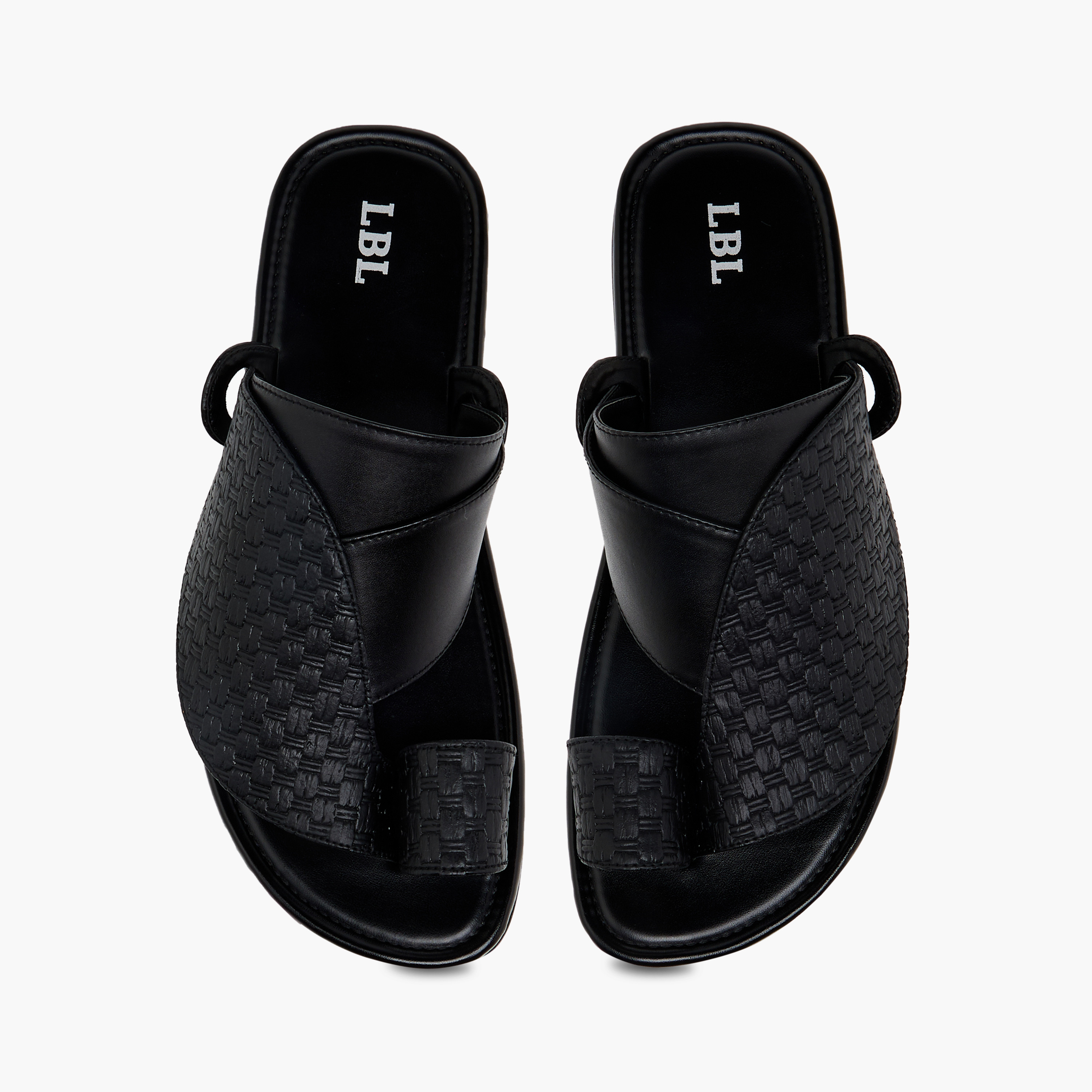 LBL by Shoexpress Textured Slip-On Arabic Sandals with Toe Loop Detail-men-shoes-sandals-image-1