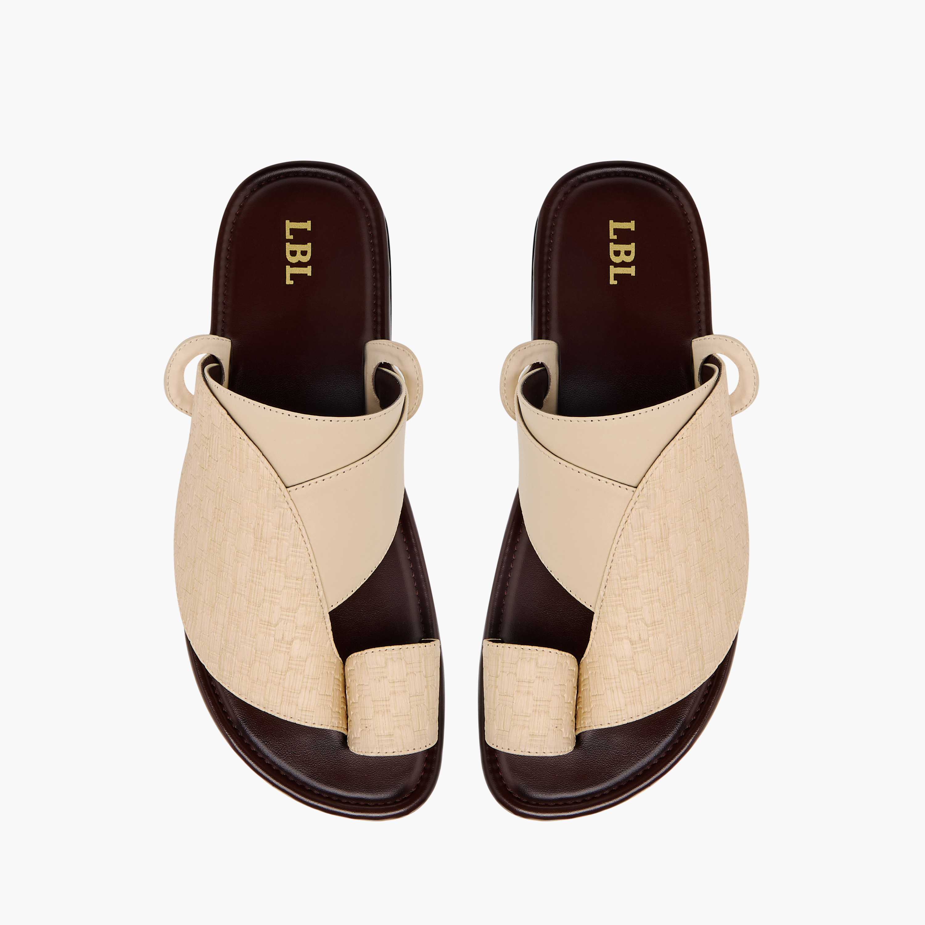 LBL by Shoexpress Textured Slip-On Arabic Sandals with Toe Loop Detail-men-shoes-sandals-image-1