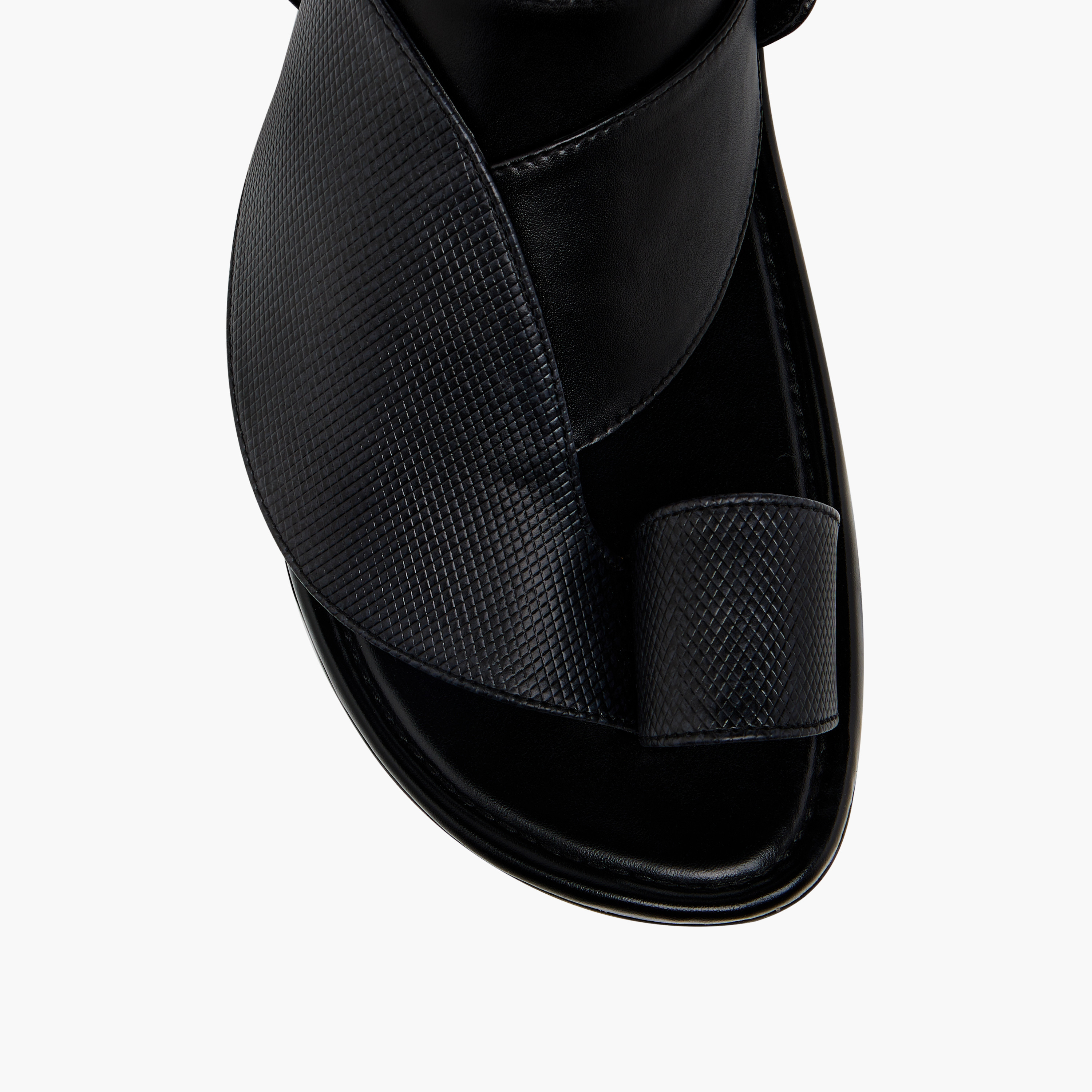 LBL by Shoexpress Textured Slip-On Arabic Sandals with Toe Loop-men-shoes-sandals-image-3