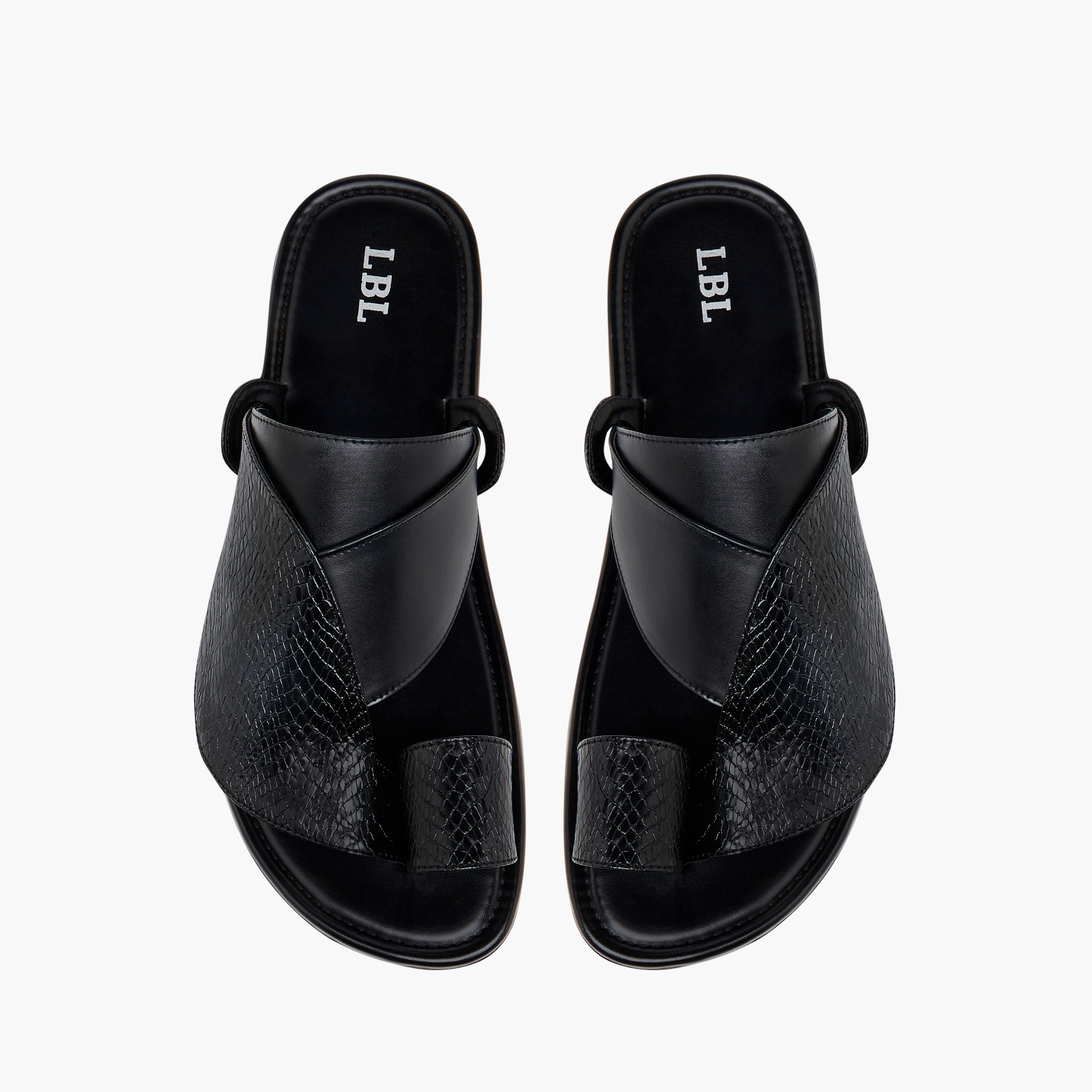 LBL by Shoexpress Textured Slip-On Arabic Sandals with Toe Loop Detail-men-shoes-sandals-image-1