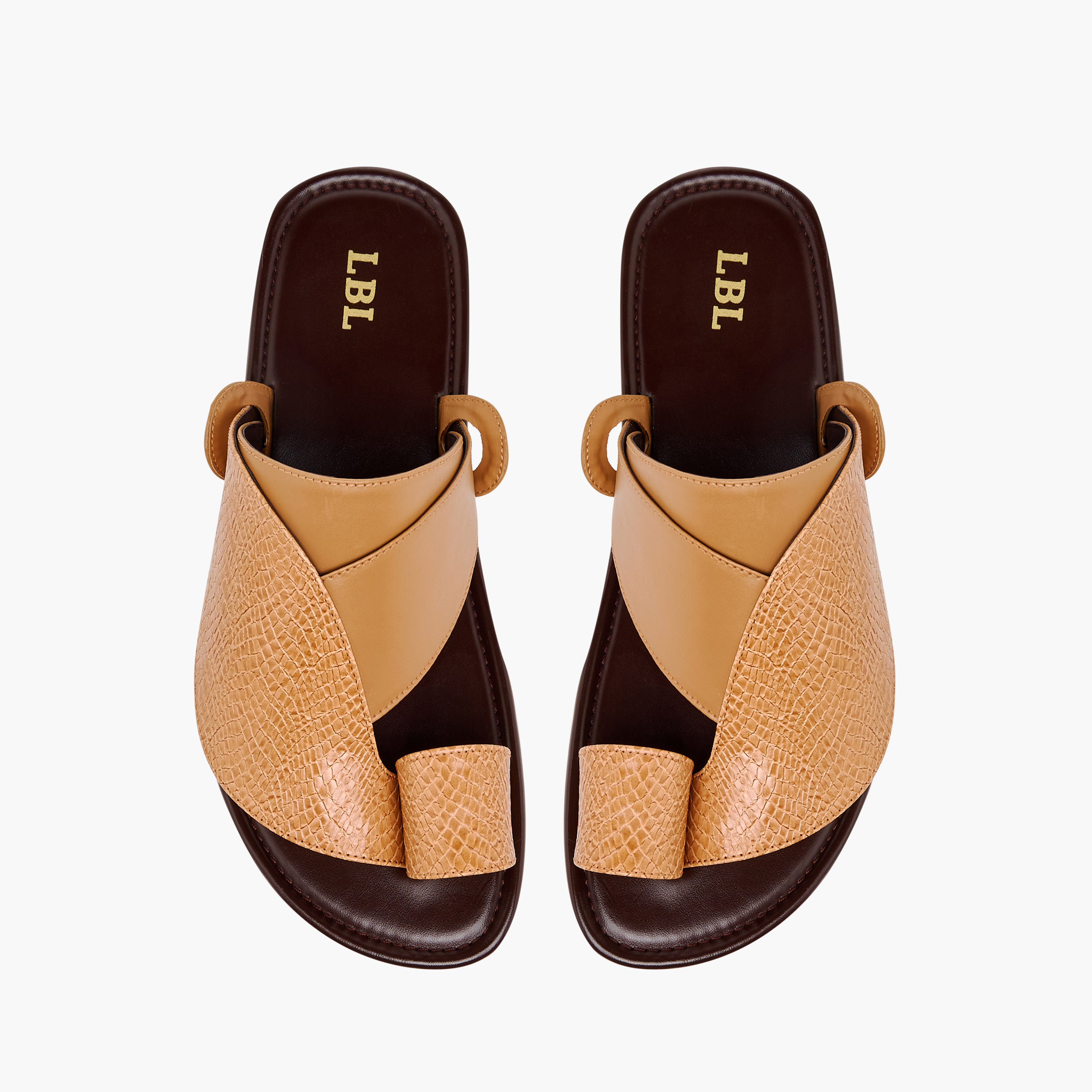 LBL by Shoexpress Textured Slip-On Arabic Sandals with Toe Loop Detail-men-shoes-sandals-image-1