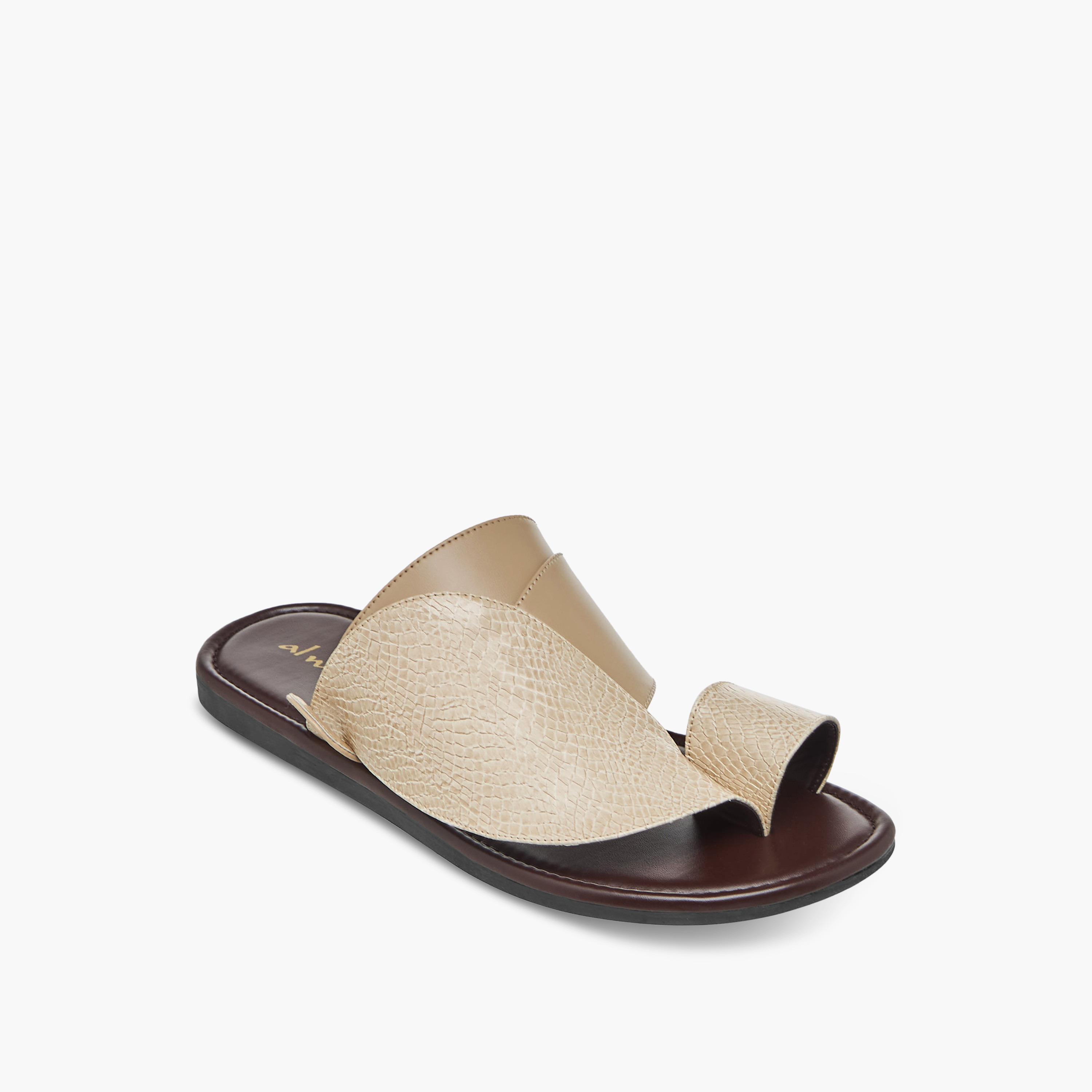 LBL by Shoexpress Textured Slip-On Arabic Sandals with Toe Loop Detail-men-shoes-sandals-image-2