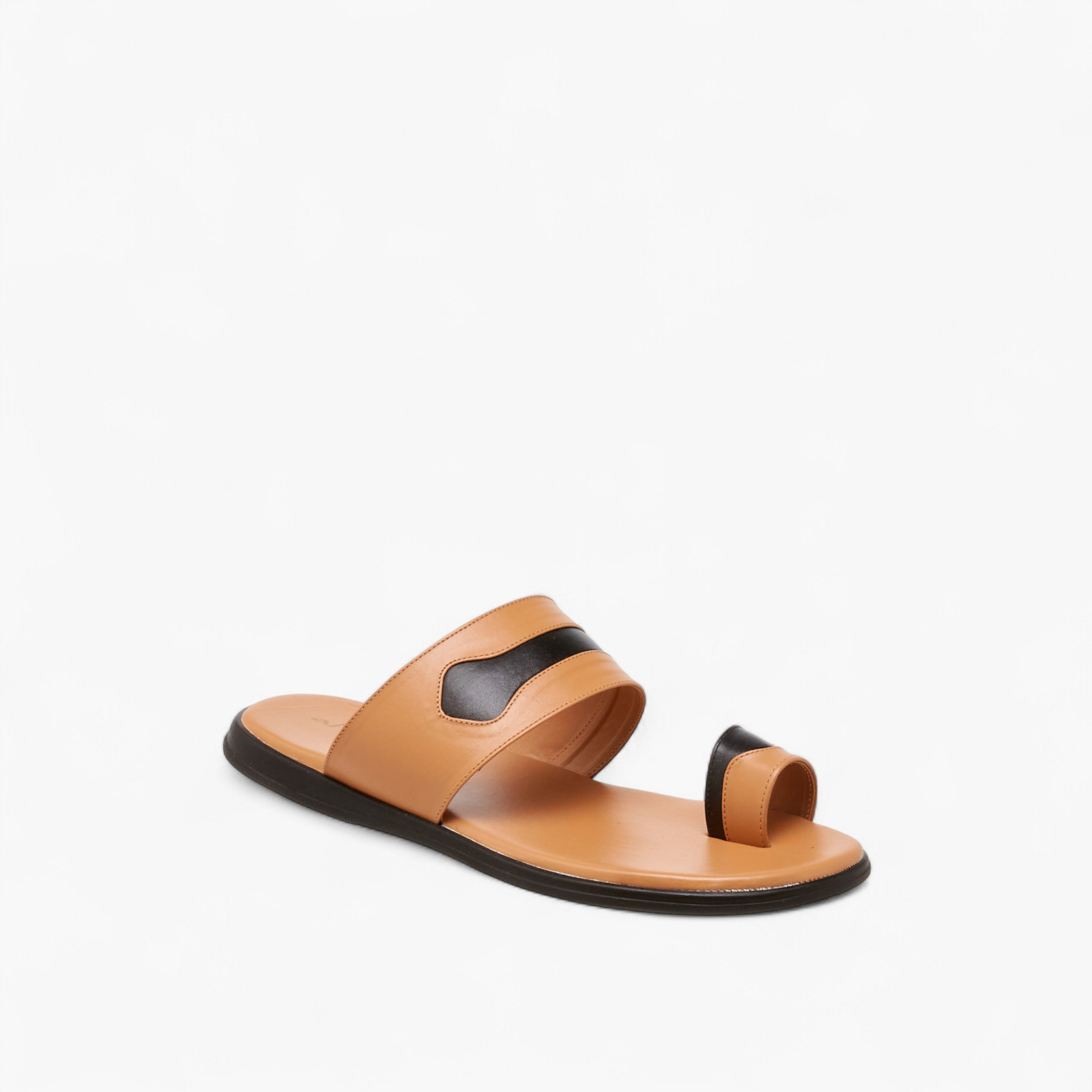 Al Waha Men Colourblock Toe Loop Detail Arabic Sandals-men-shoes-sandals-image-2