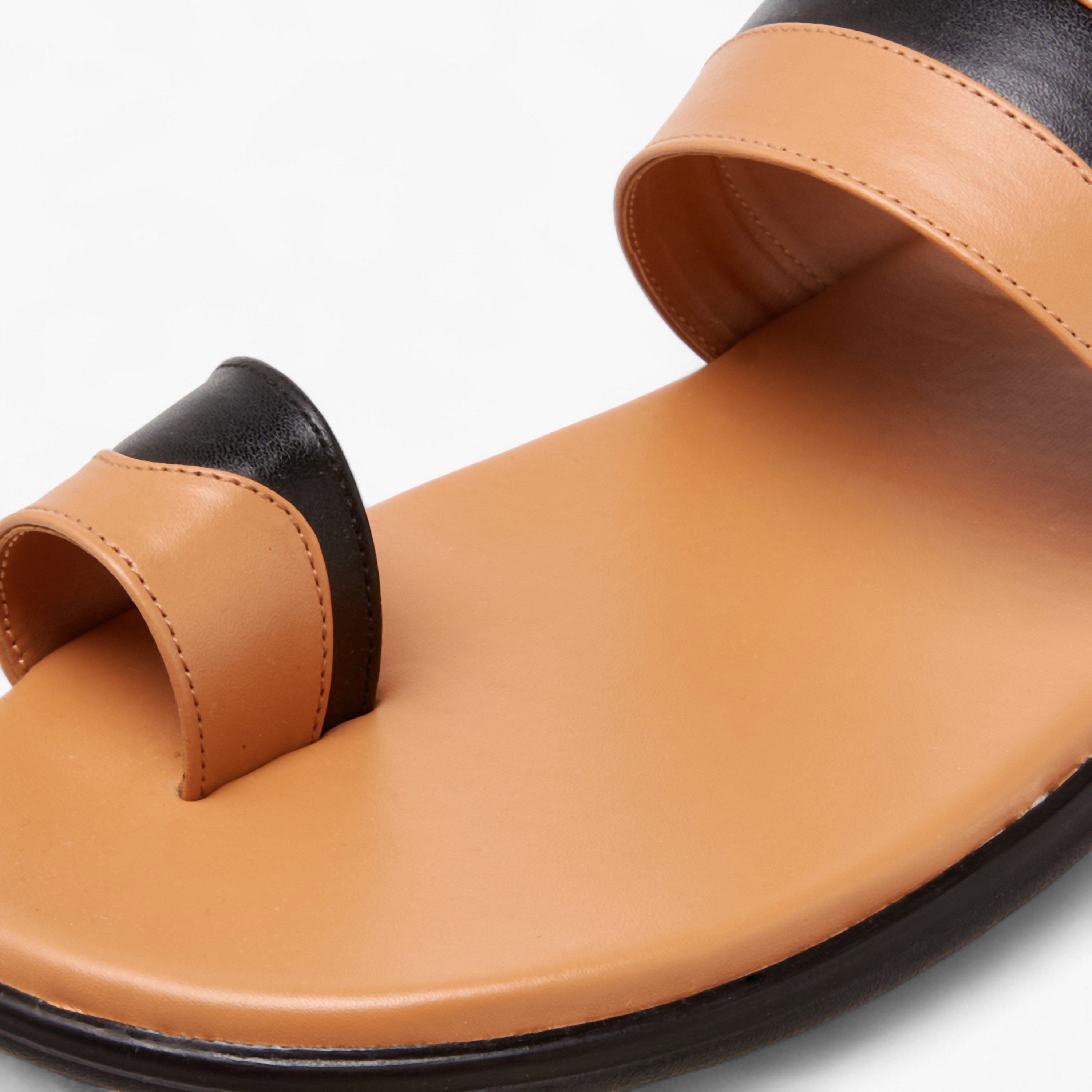 Al Waha Men Colourblock Toe Loop Detail Arabic Sandals-men-shoes-sandals-image-4