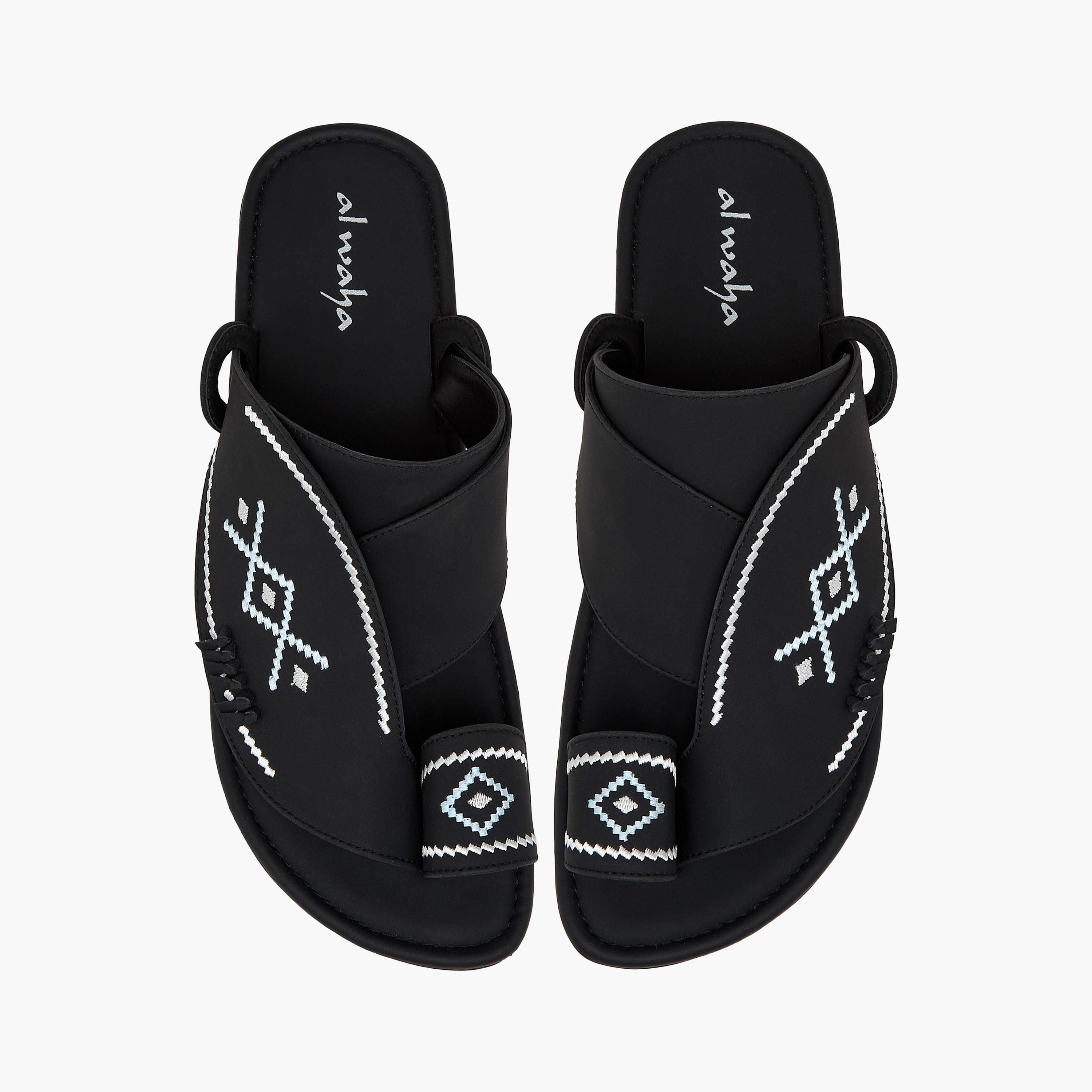 Al Waha Embroidered Slip-On Arabic Sandals-men-shoes-sandals-image-1