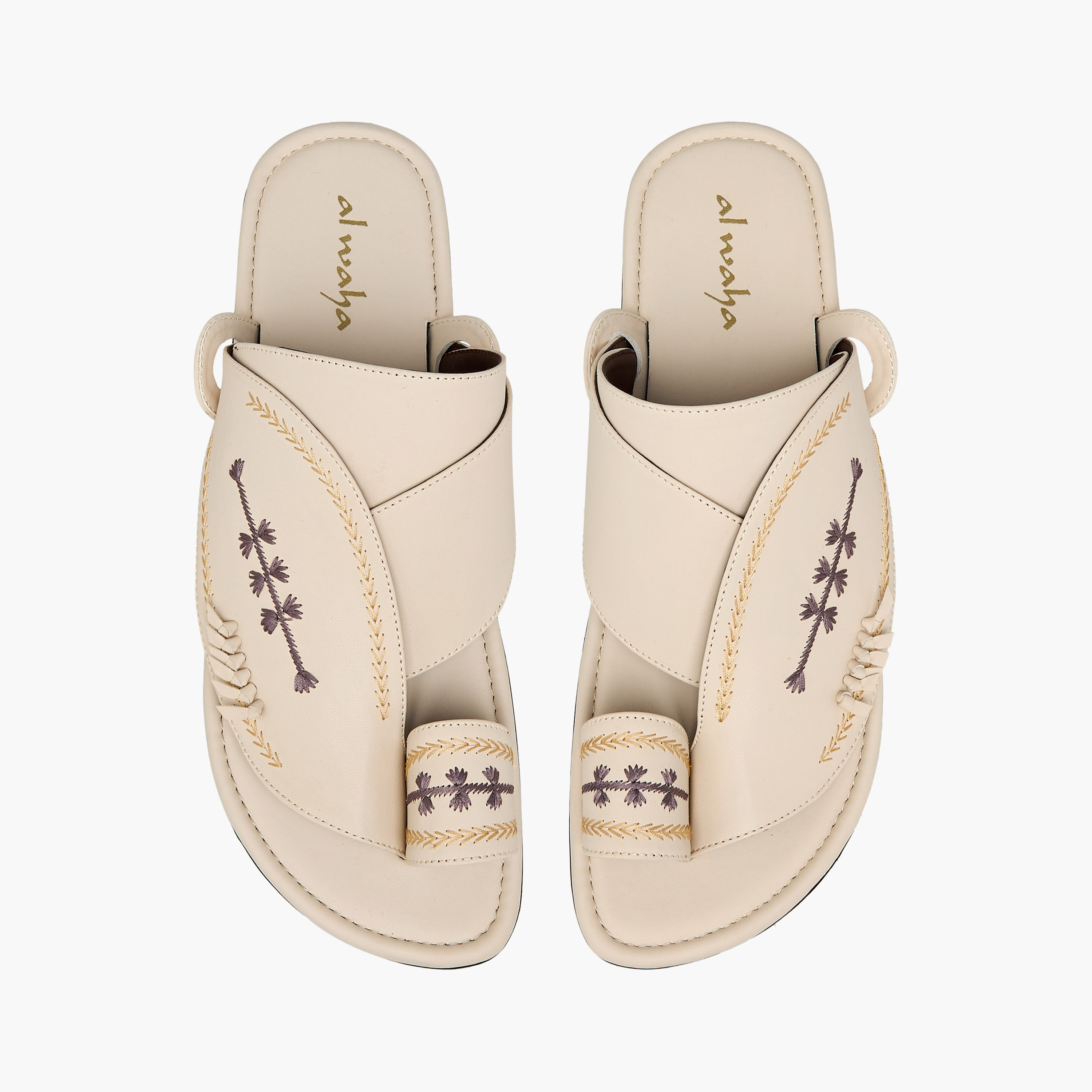 Al Waha Embroidered Slip-On Arabic Sandals-men-shoes-sandals-image-1
