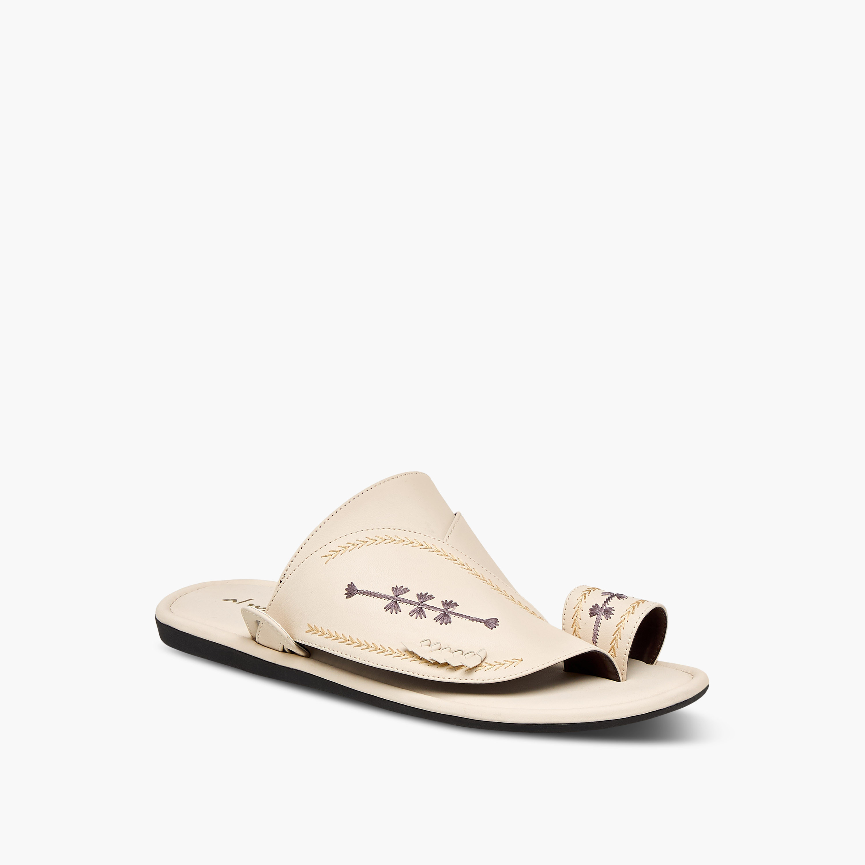 Al Waha Embroidered Slip-On Arabic Sandals-men-shoes-sandals-image-2