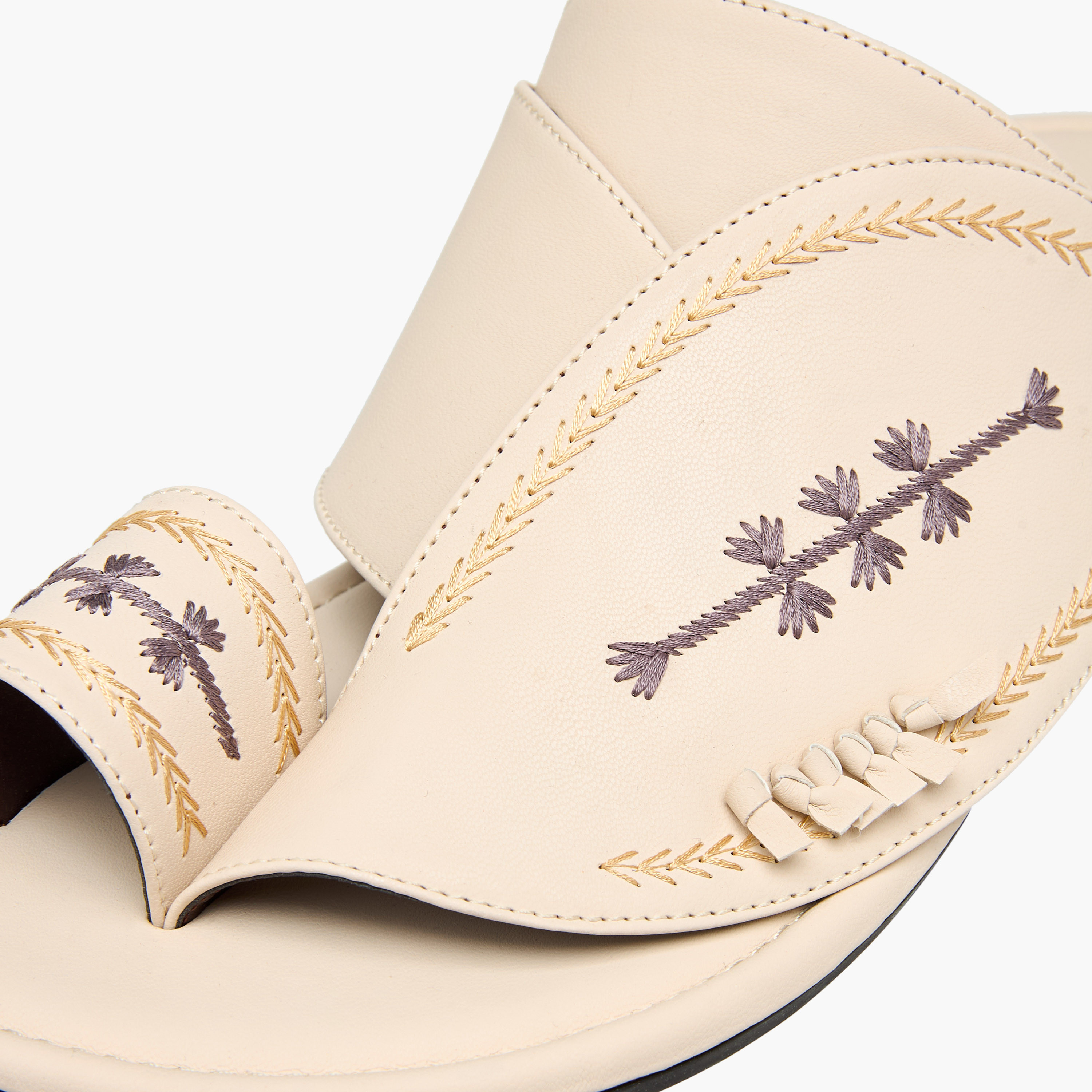 Al Waha Embroidered Slip-On Arabic Sandals-men-shoes-sandals-image-4