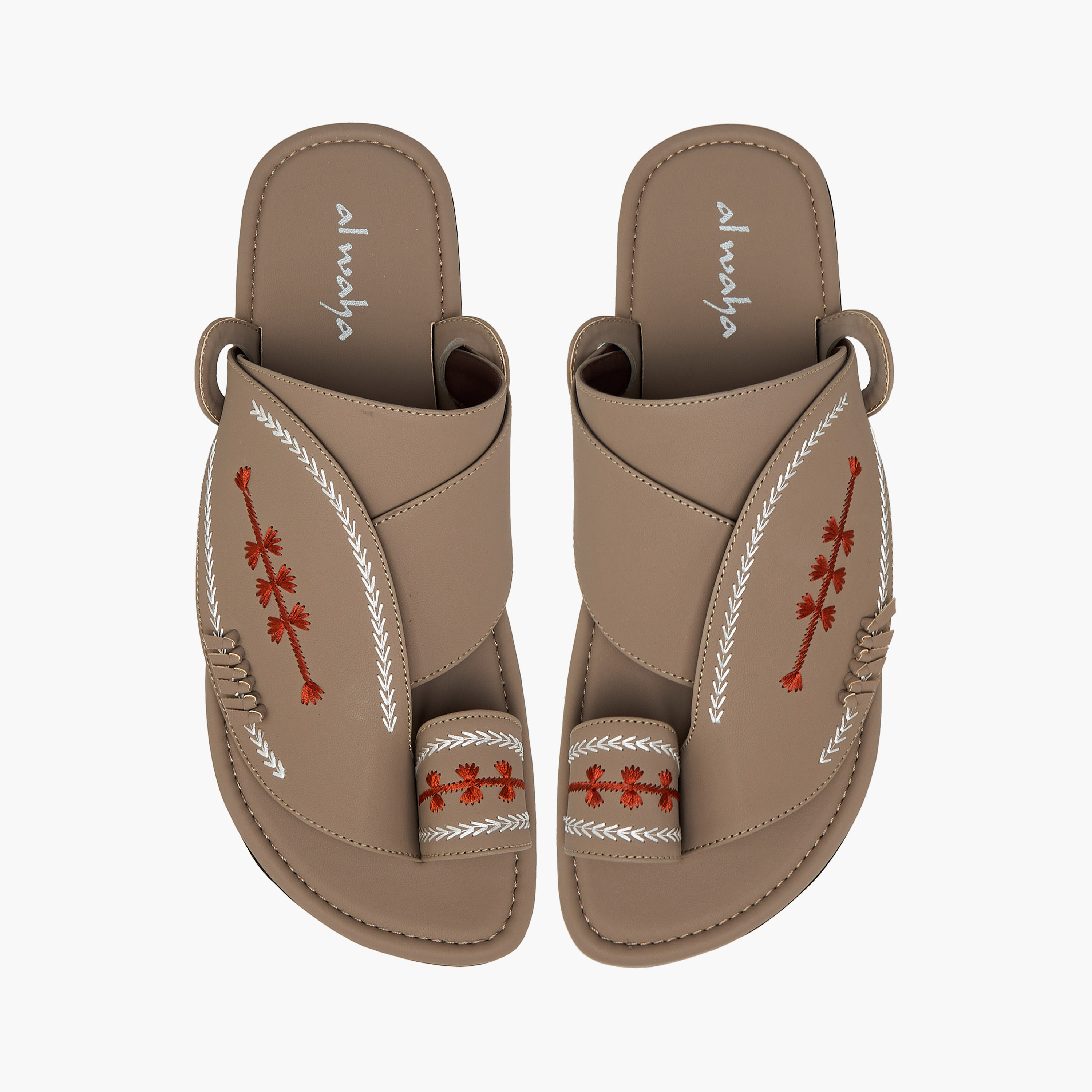 Al Waha Embroidered Slip-On Arabic Sandals-men-shoes-sandals-image-1