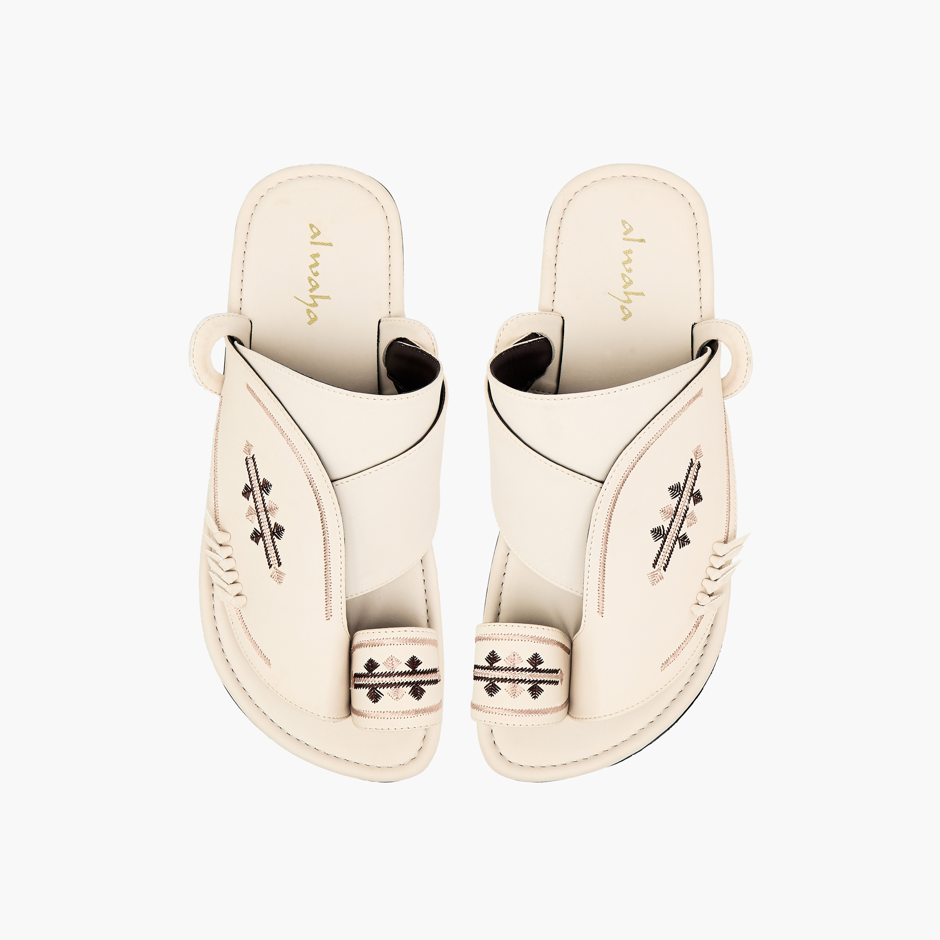Al Waha Men Embroidered Arabic Sandals-men-shoes-sandals-image-1