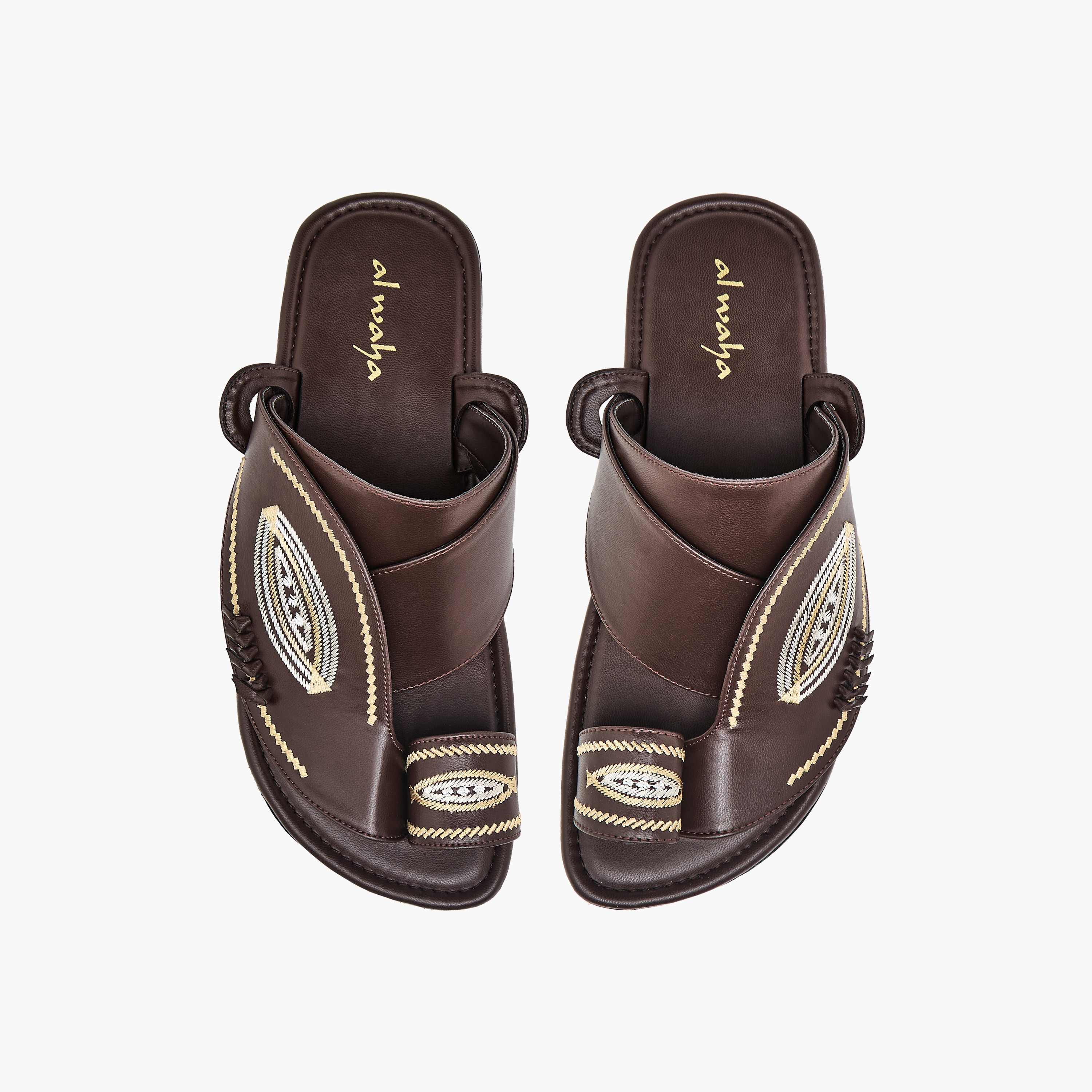 Al Waha Men Embroidered Arabic Sandals-men-shoes-sandals-image-1