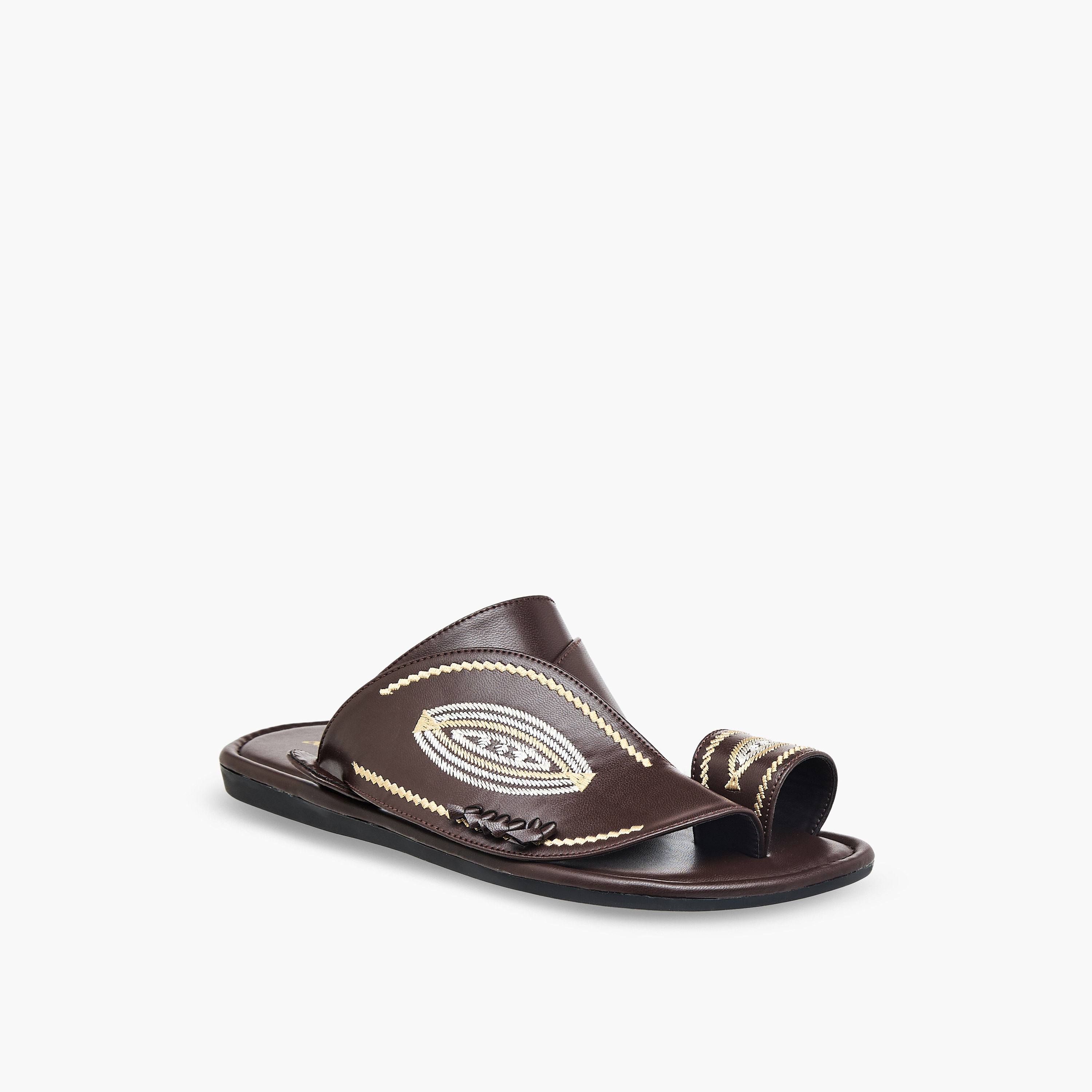 Al Waha Men Embroidered Arabic Sandals-men-shoes-sandals-image-2