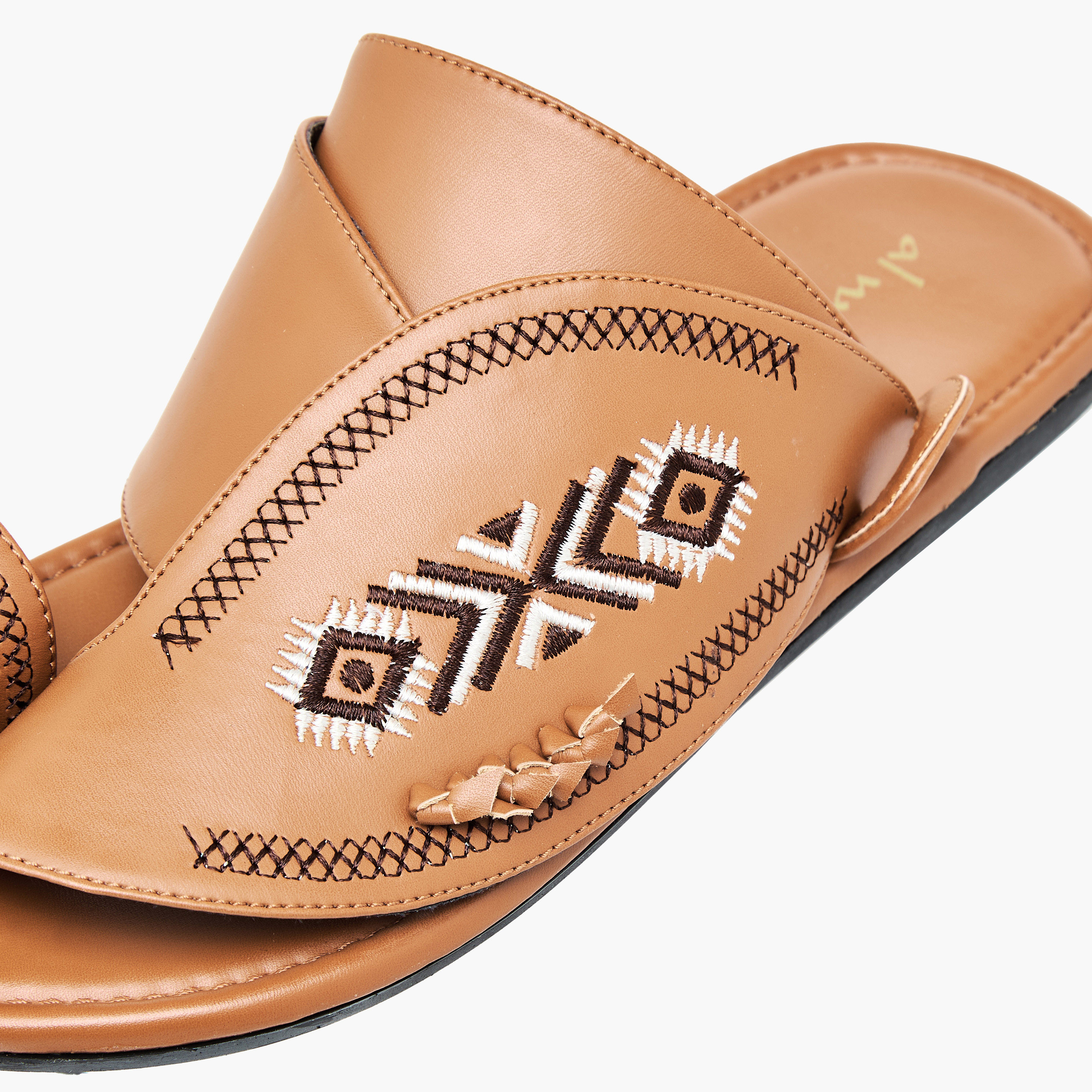 Al Waha Men Embroidered Arabic Sandals-men-shoes-sandals-image-10