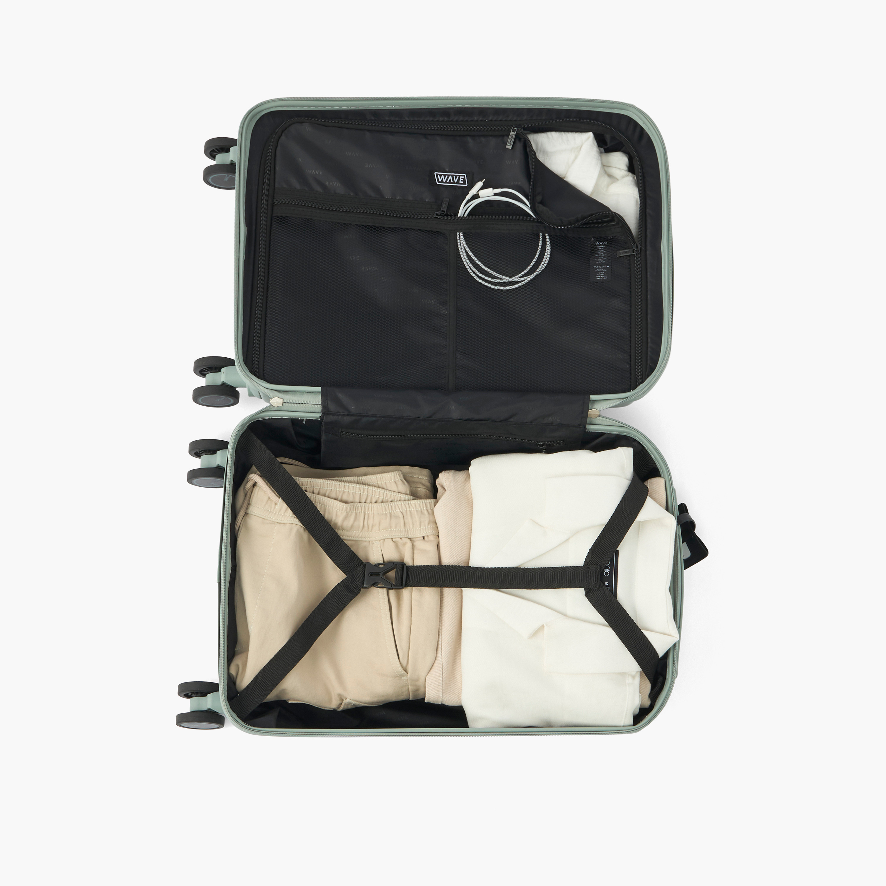 WAVE Solid Hardcase Luggage Trolley with Retractable Handle - 20 inches Cabin Bag-travel-luggagesandbags-luggage-image-9
