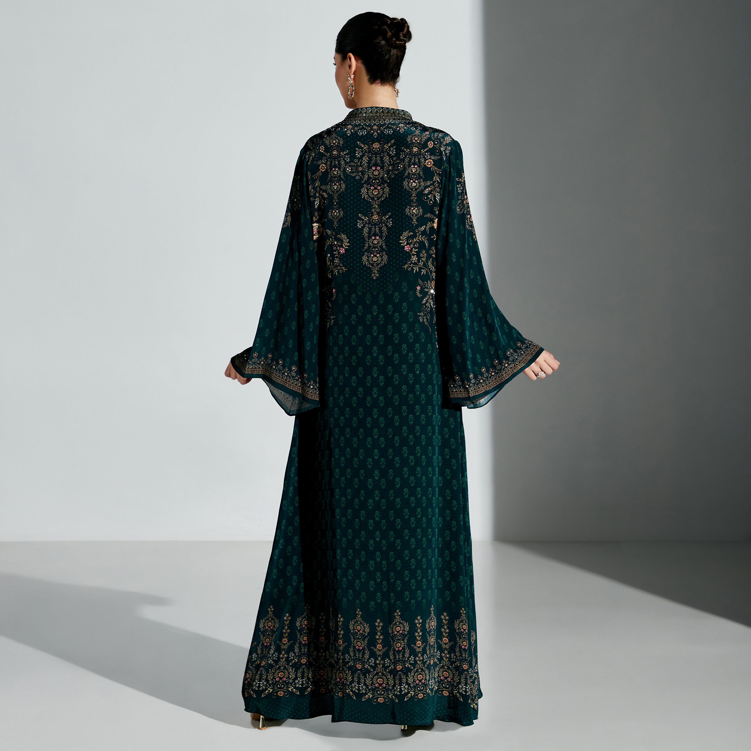 Nirraamyaa Embellished Kaftan with Flared Sleeves-women-arabicclothing-kaftan-image-5
