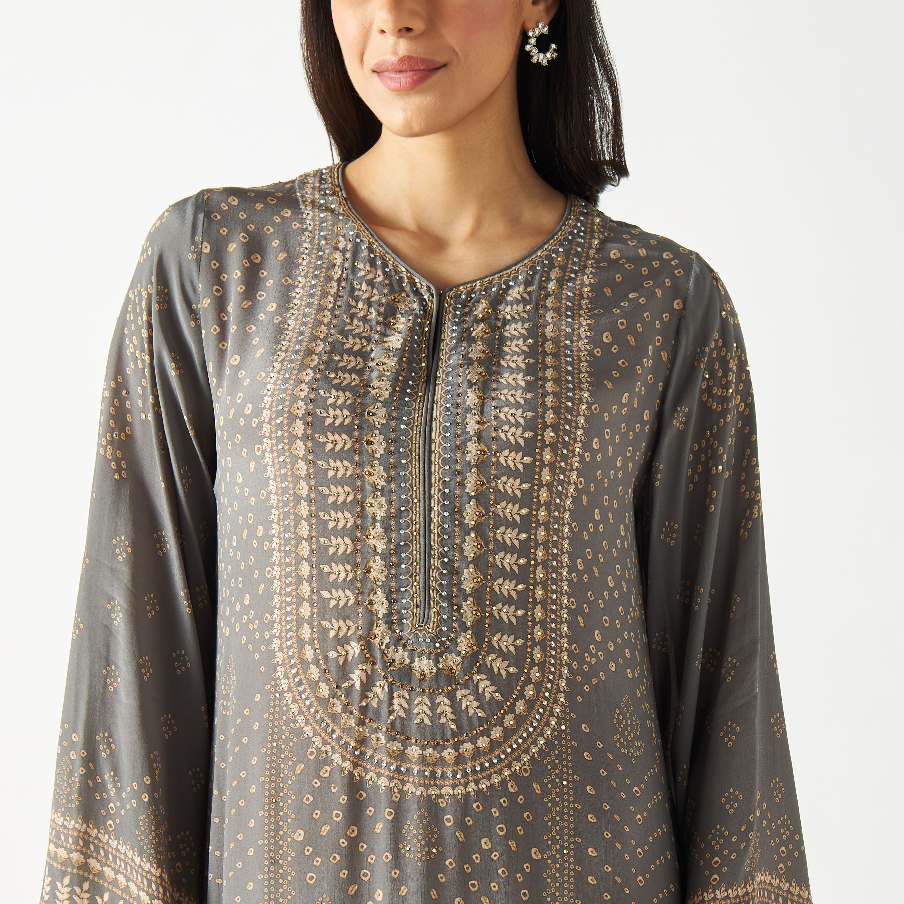 قفطان ماكسي بأكمام واسعة وطبعات-women-arabicclothing-kaftan-image-3