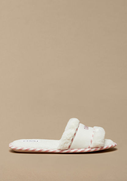 Cozy Plush Textured Slip-On Bedroom Slides-Women%27s Bedroom Slippers-image-2