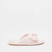 Textured Slip-On Bedroom Slide Slippers with Bow Detail-Girl%27s Bedroom Slippers-thumbnailMobile-0