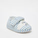 Striped Bedroom Slippers with Hook and Loop Closure-Boy%27s Bedroom Slippers-thumbnailMobile-1