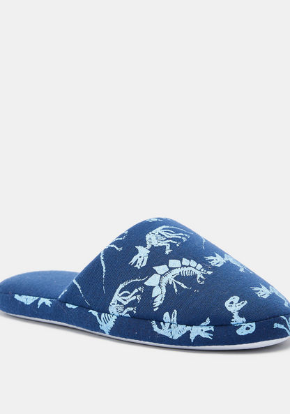 Dino Print Bedroom Slide Slippers
