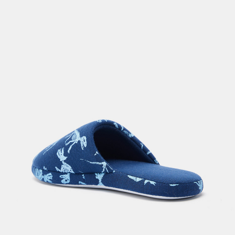 Dino Print Bedroom Slide Slippers