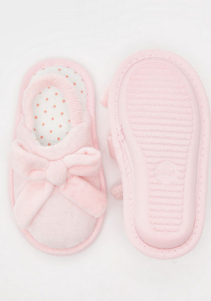 Bow Accent Bedroom Slide Slippers