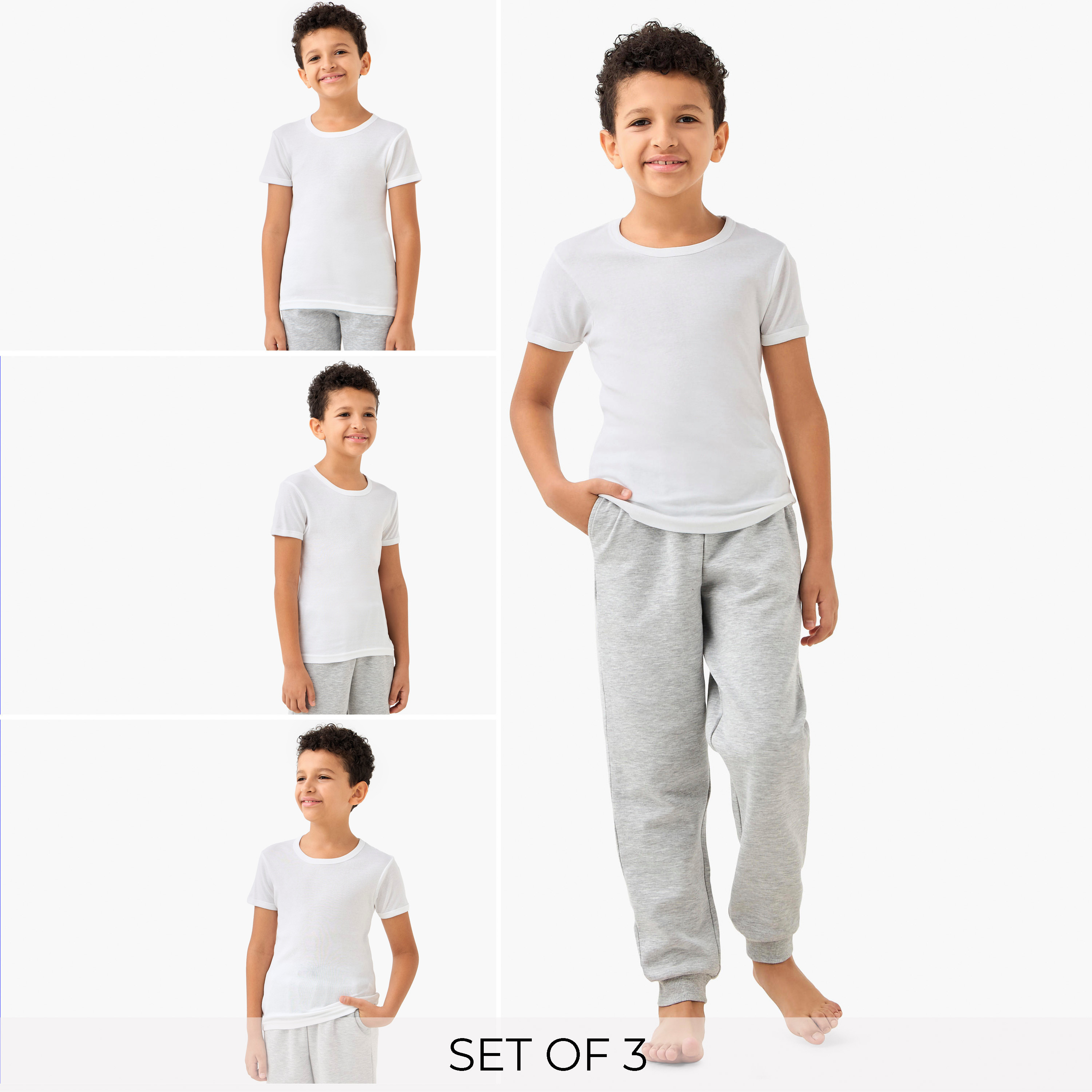 Juniors Solid Vest with Round Neck and Short Sleeves-boys-clothing-innerwear-vests-image-1