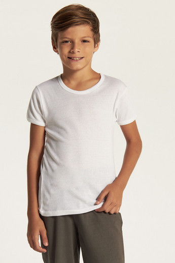 Juniors Solid T-shirt with Round Neck - Set of 3