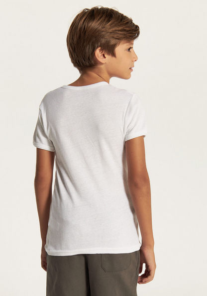 Juniors Solid T-shirt with Round Neck and Short Sleeves