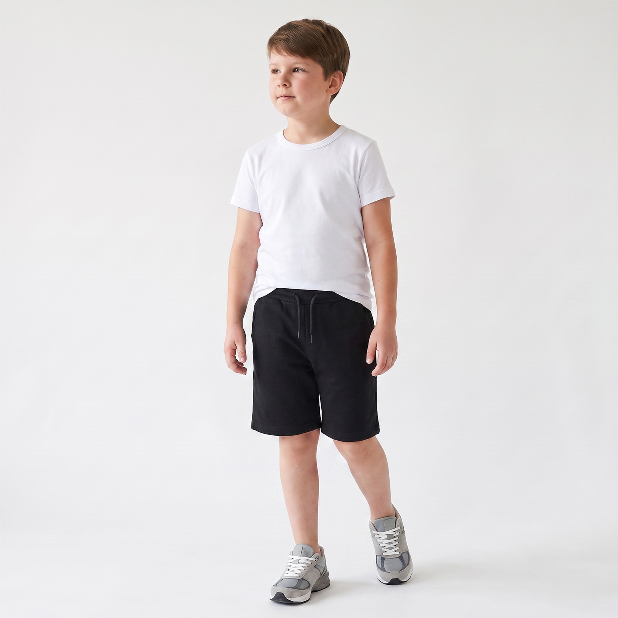 تيشيرت سادة بياقة مستديرة وأكمام قصيرة من جونيورز-boys-clothing-innerwear-vests-image-6