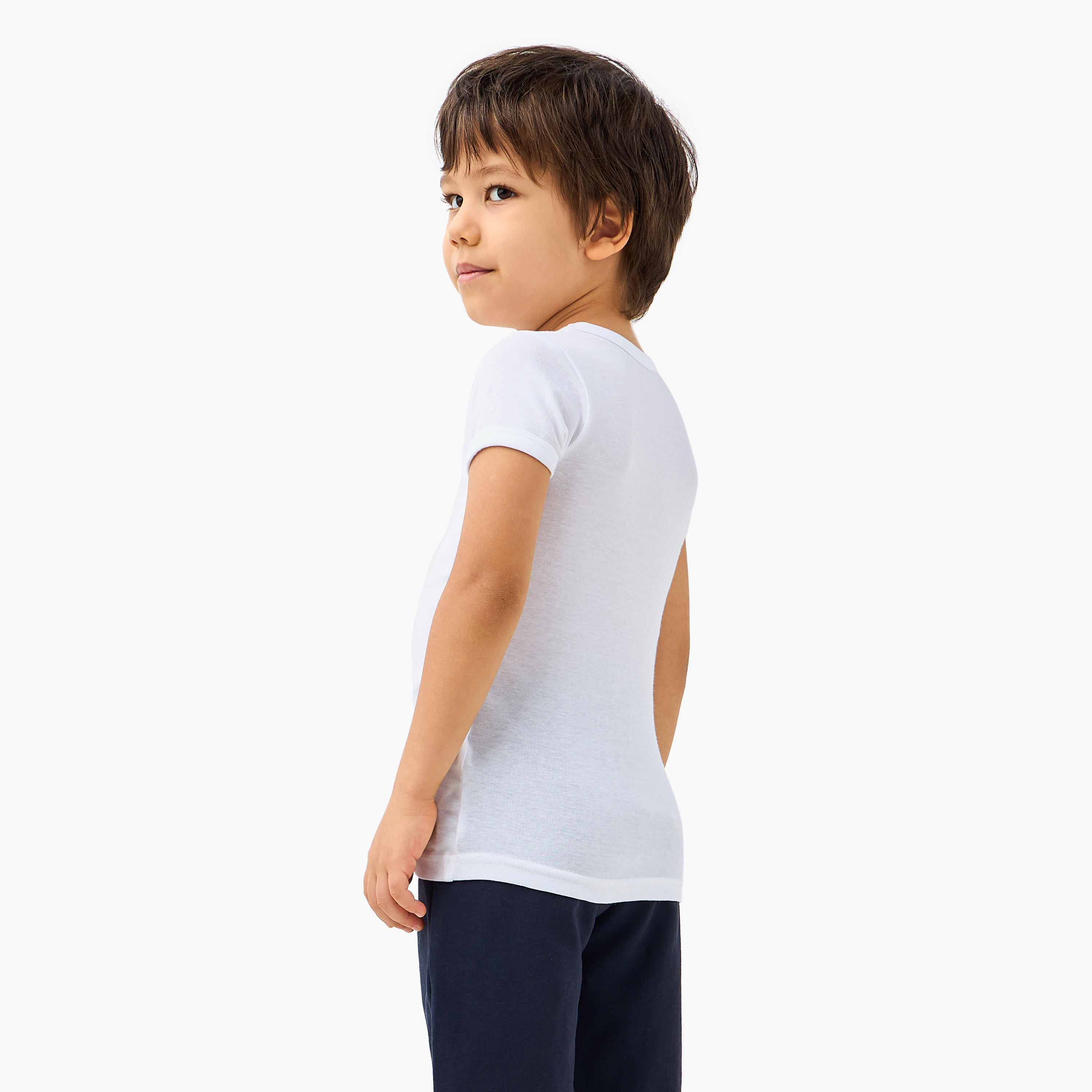 Juniors Solid Vest with Round Neck-boys-clothing-innerwear-vests-image-4