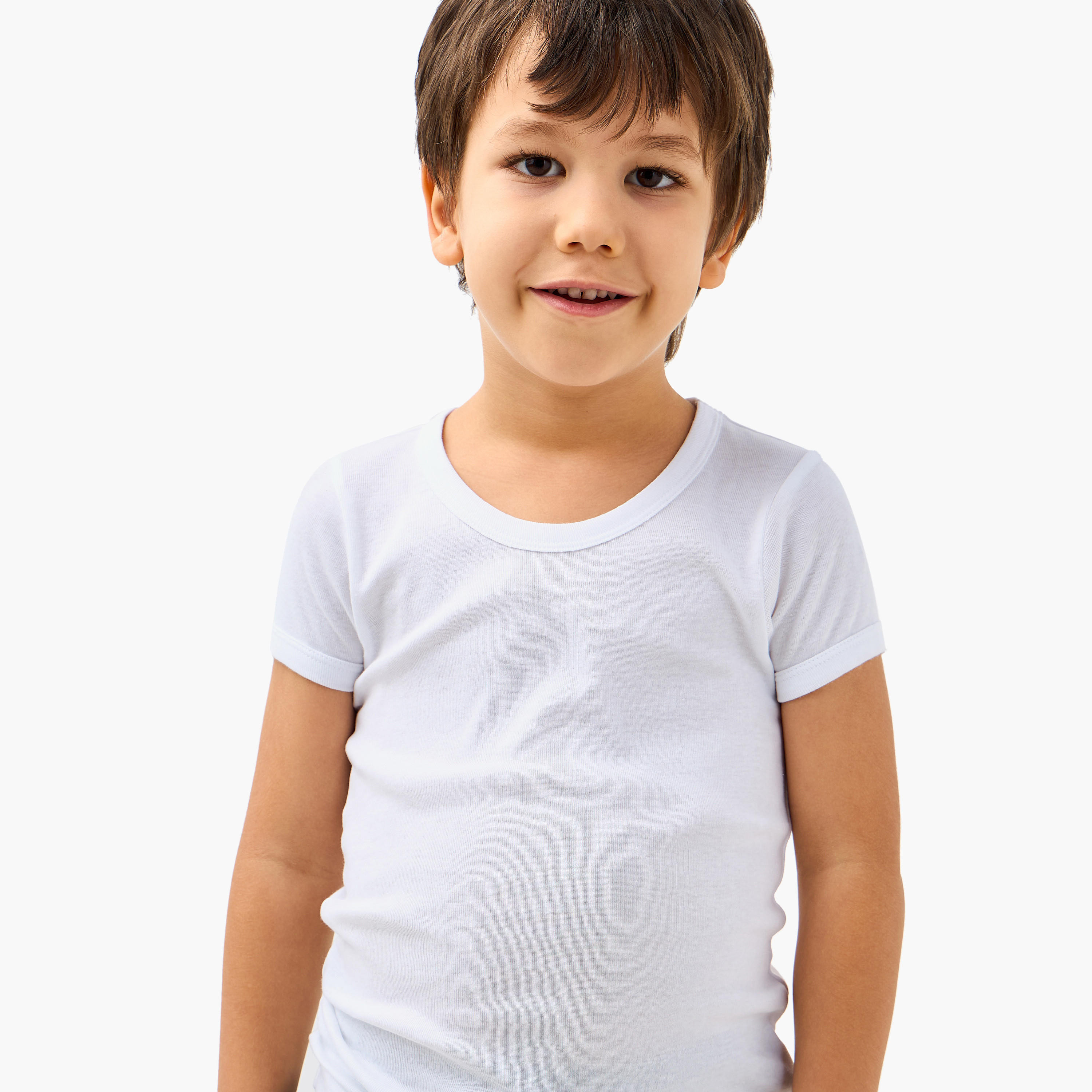 Juniors Solid Vest with Round Neck-boys-clothing-innerwear-vests-image-5