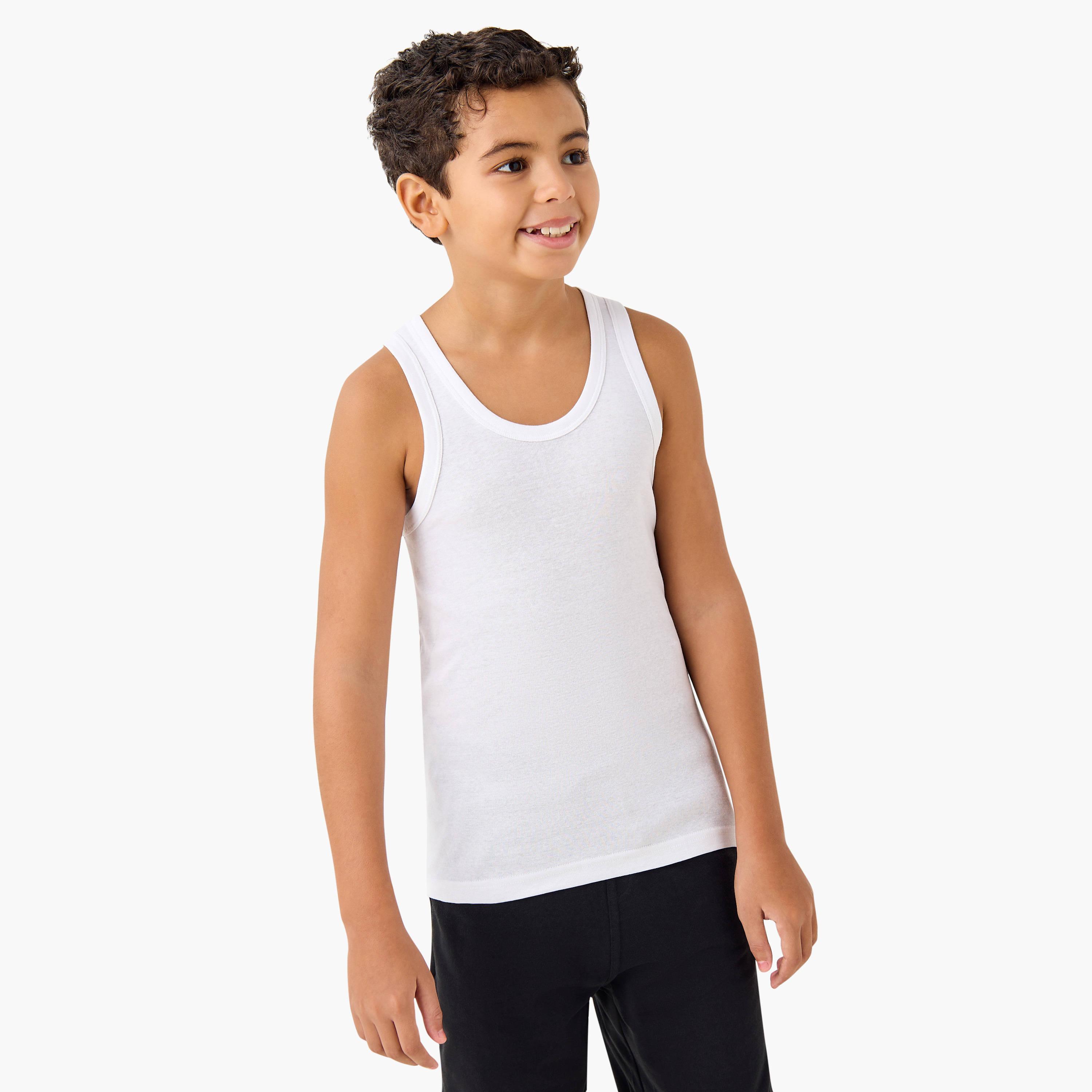 Juniors Solid Vests with Scoop Neck - Set of 3-boys-clothing-innerwear-vests-image-2