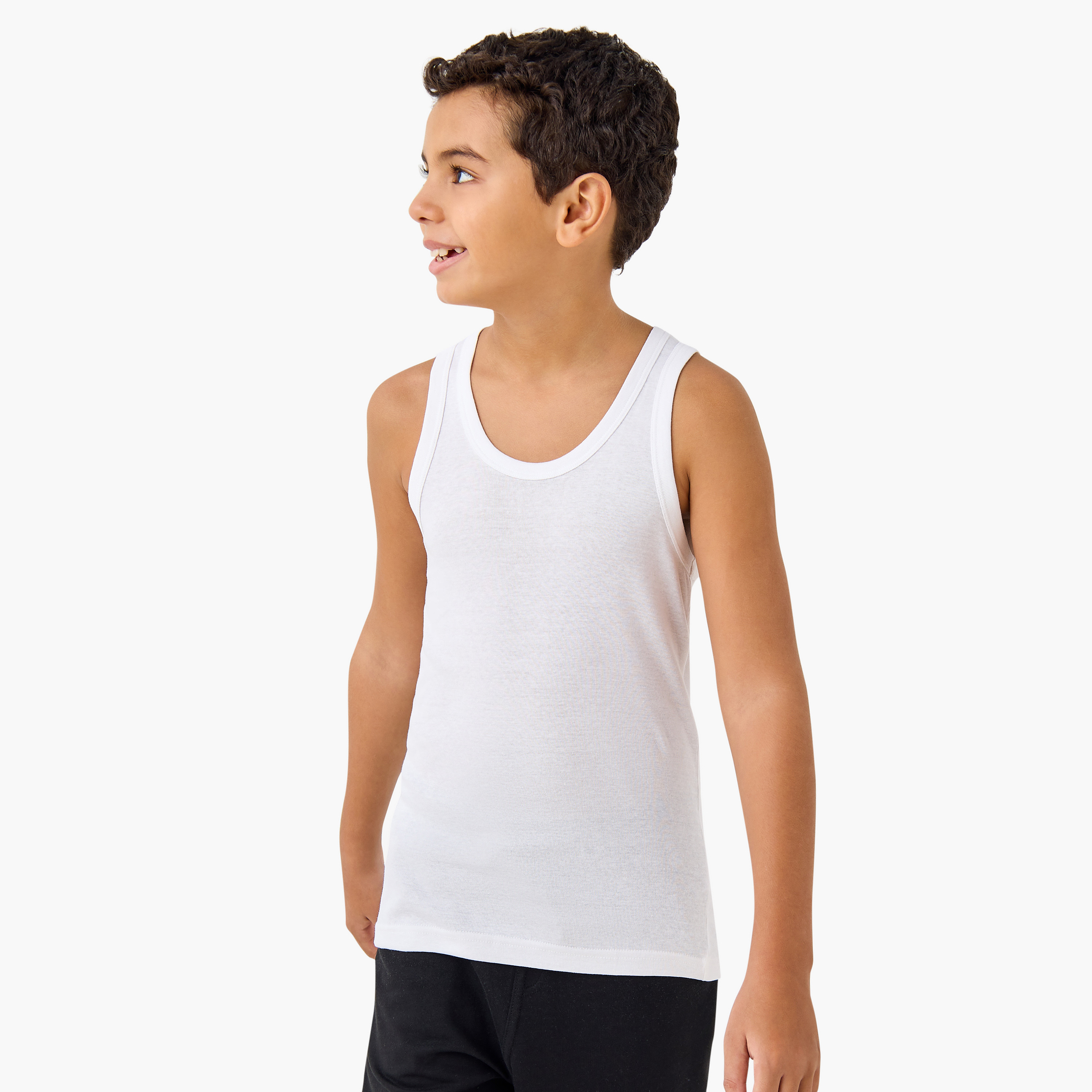 Juniors Solid Vests with Scoop Neck - Set of 3-boys-clothing-innerwear-vests-image-7
