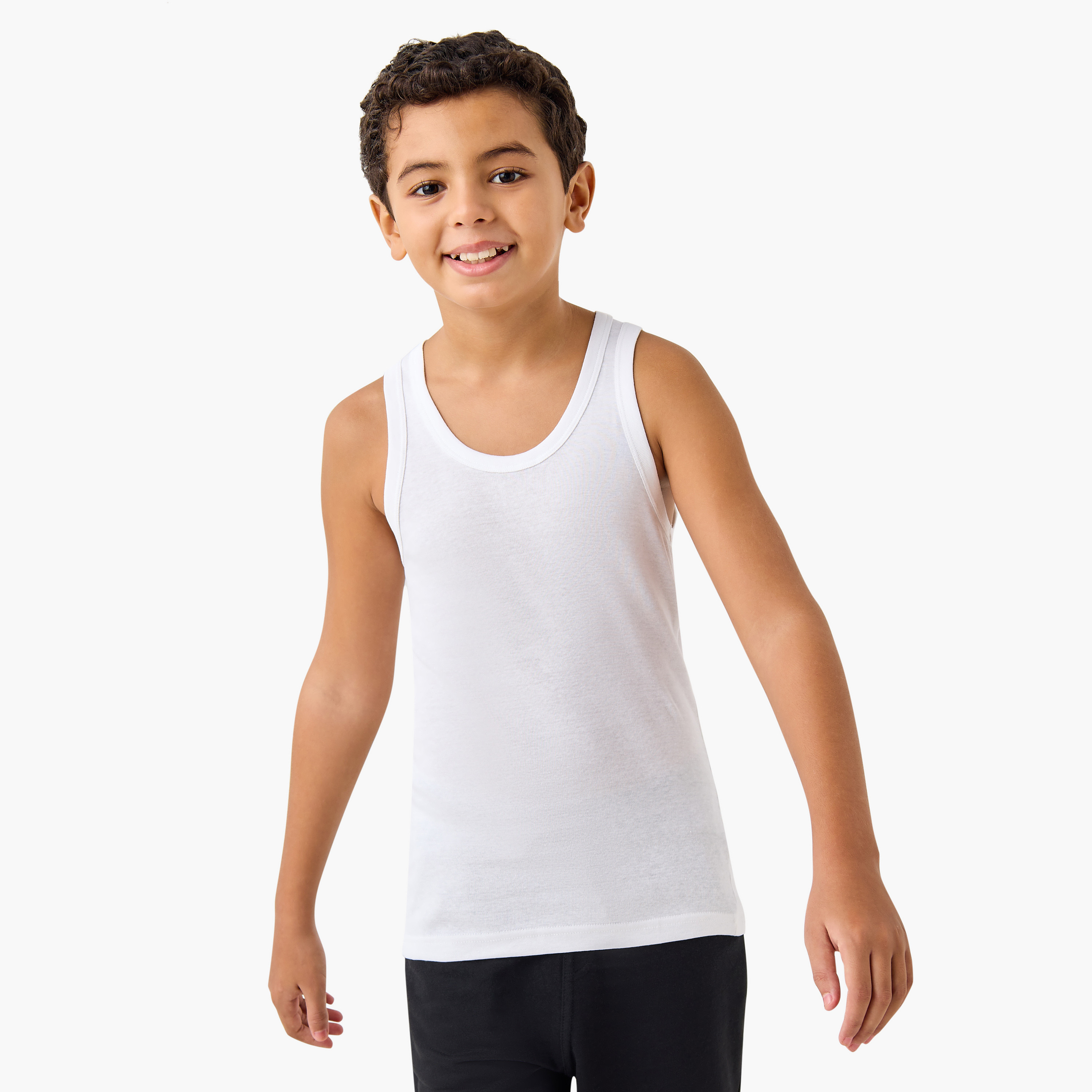 Juniors Solid Vests with Scoop Neck - Set of 3-boys-clothing-innerwear-vests-image-8