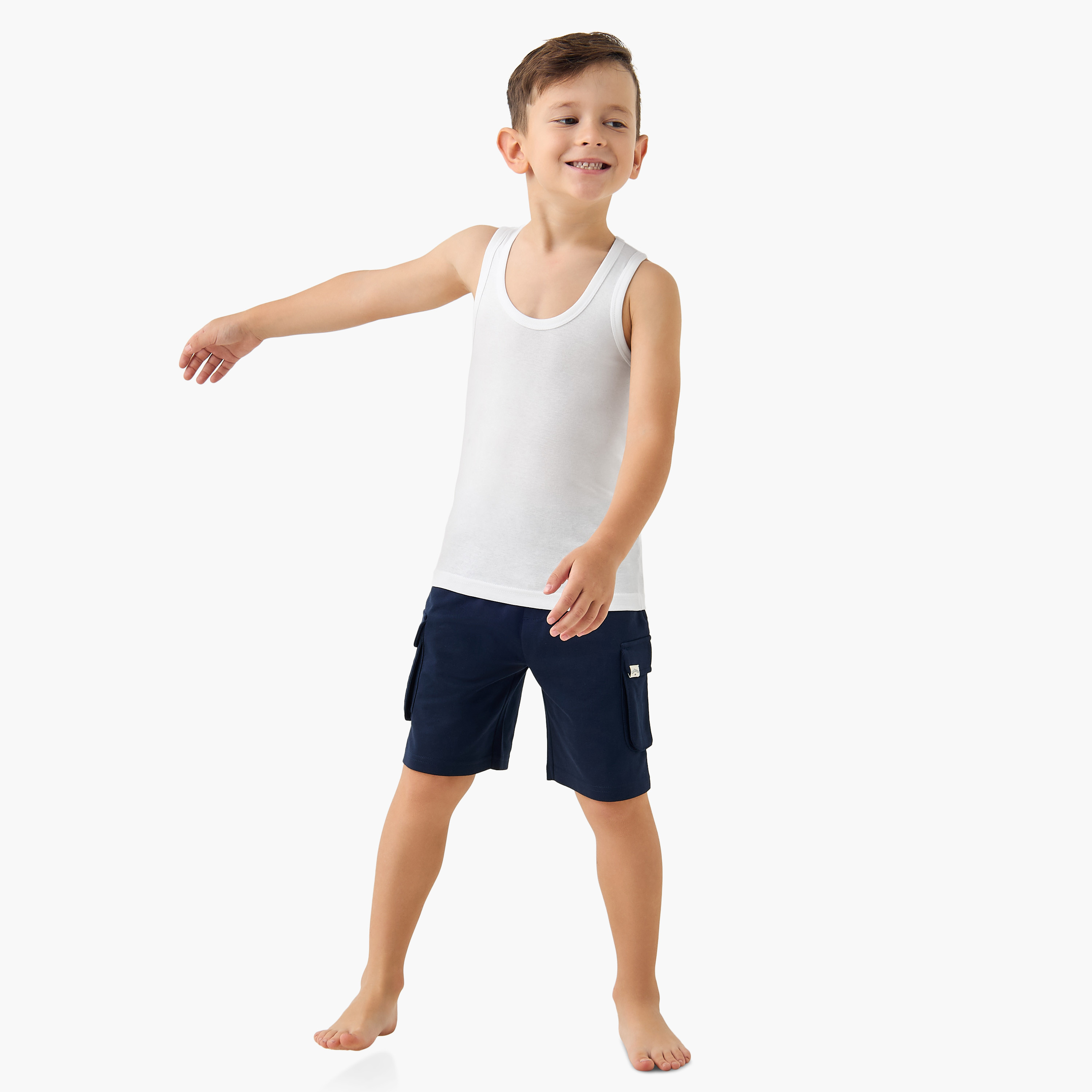 سترة بدون أكمام سادة من جونيورز- طقم من 3 قطع-boys-clothing-innerwear-vests-image-5