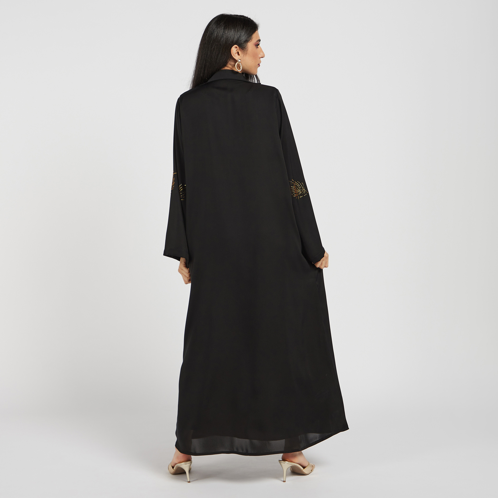 Nukhbaa Embellished Abaya with Pockets and Hijab-women-arabicclothing-abayas-image-4