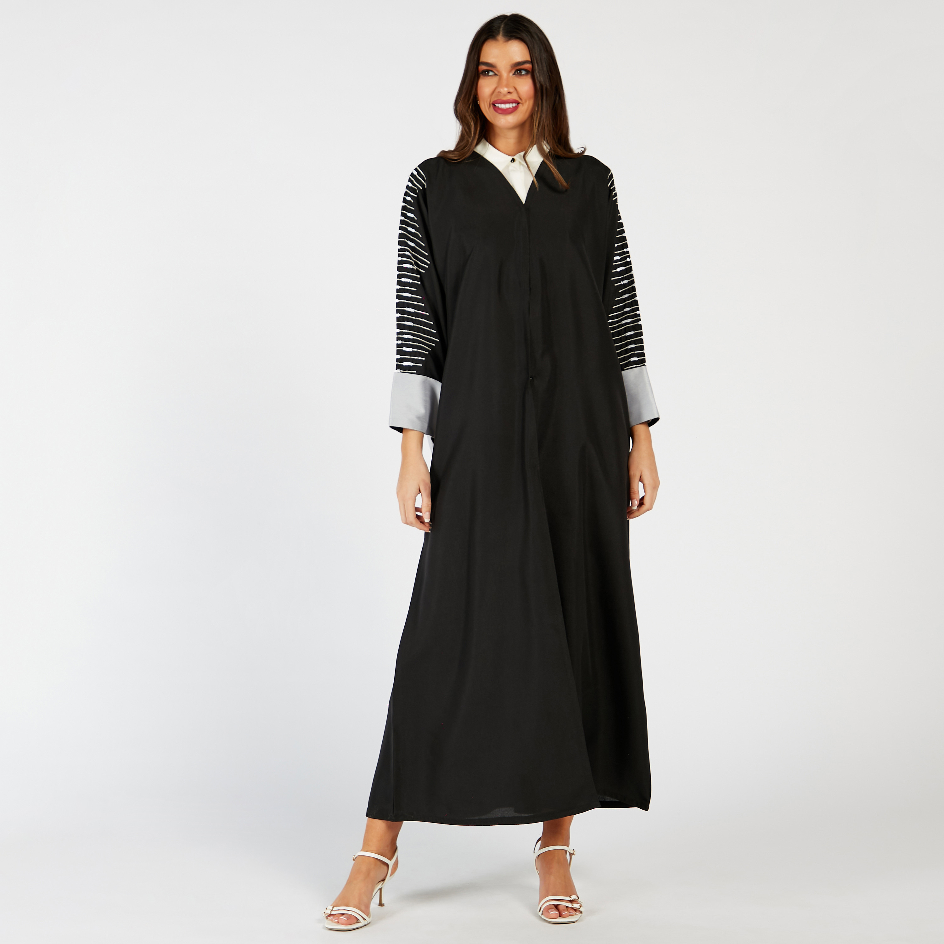 Nukhbaa Embroidered Abaya with Hijab Set-women-arabicclothing-abayas-image-3